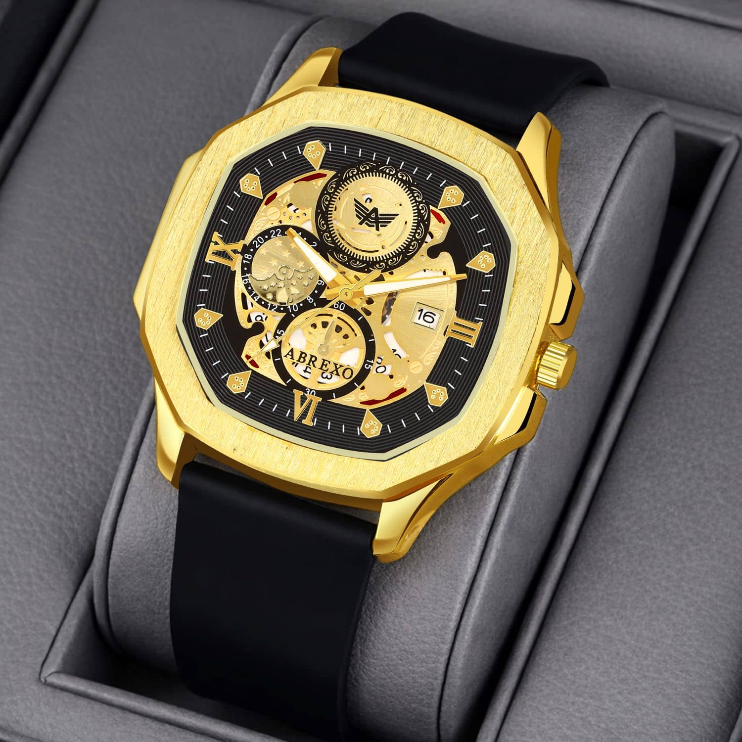 Abrexo Black Silicon Analog Men's Watch