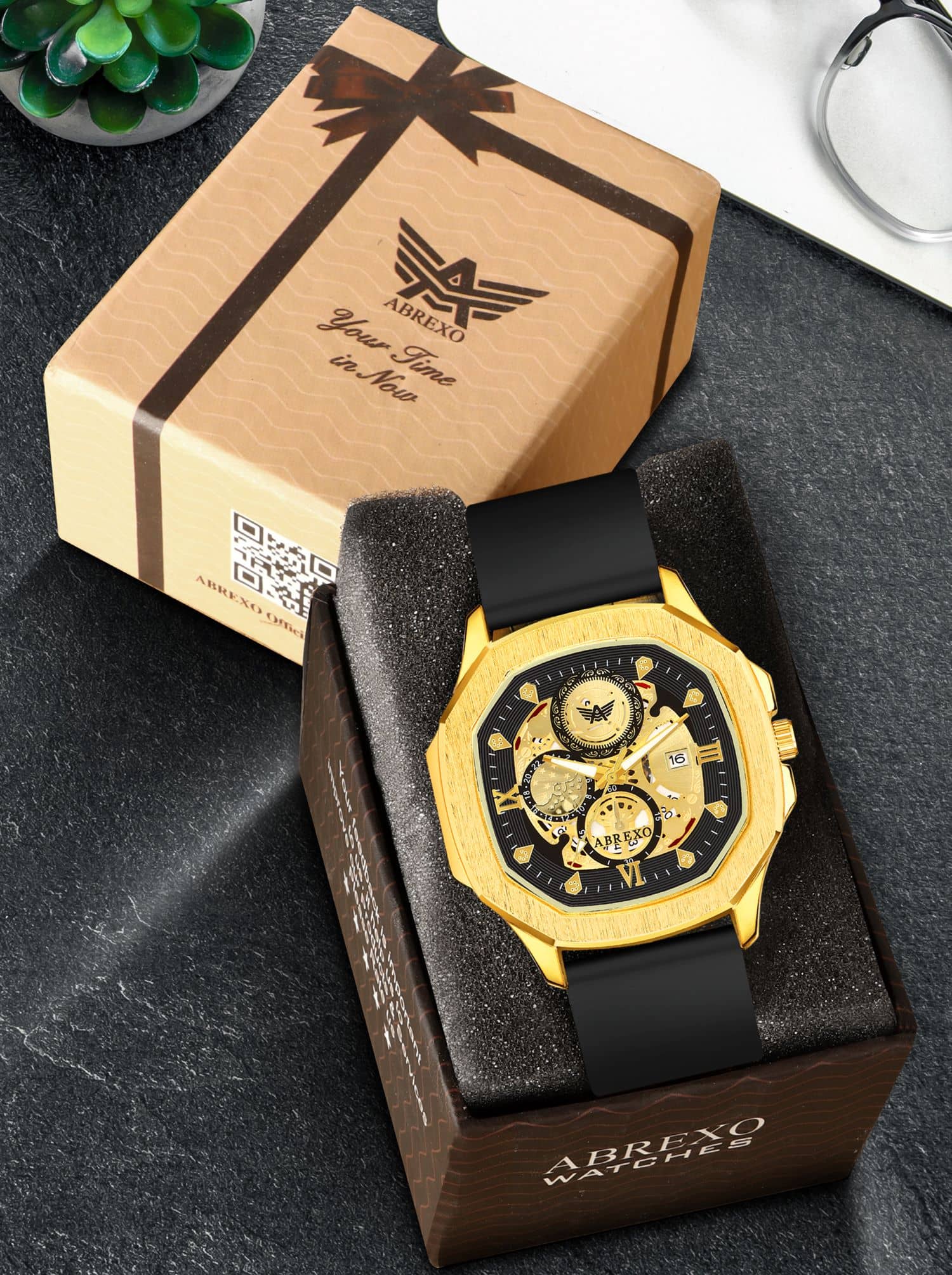 Abrexo Black Silicon Analog Men's Watch