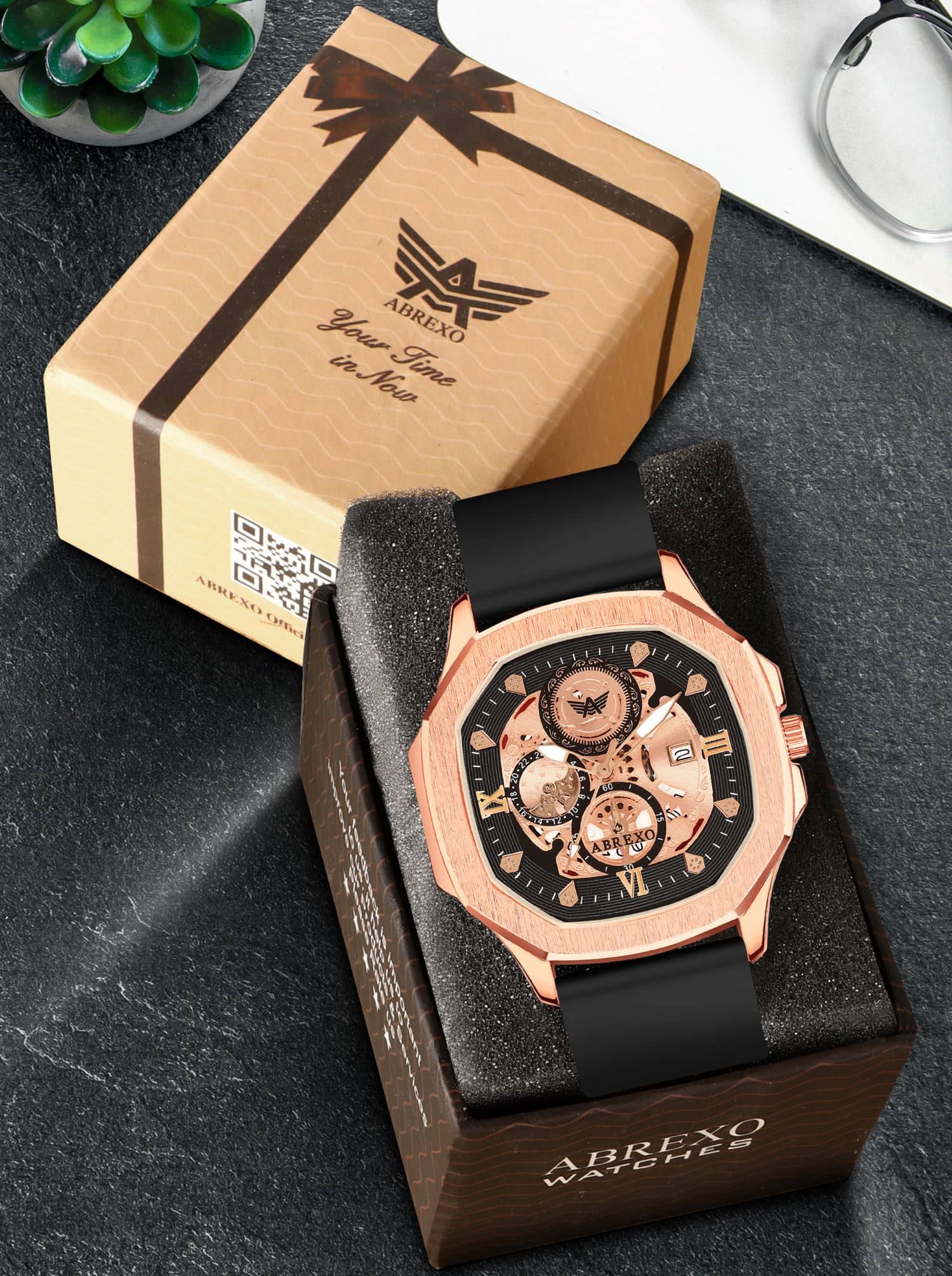 Abrexo Black Silicon Analog Men's Watch