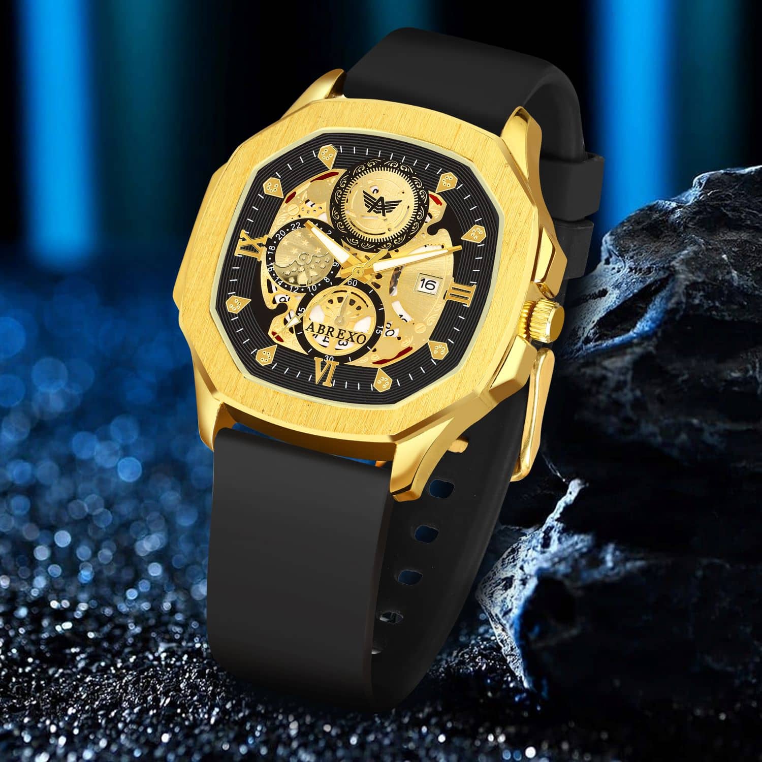 Abrexo Black Silicon Analog Men's Watch