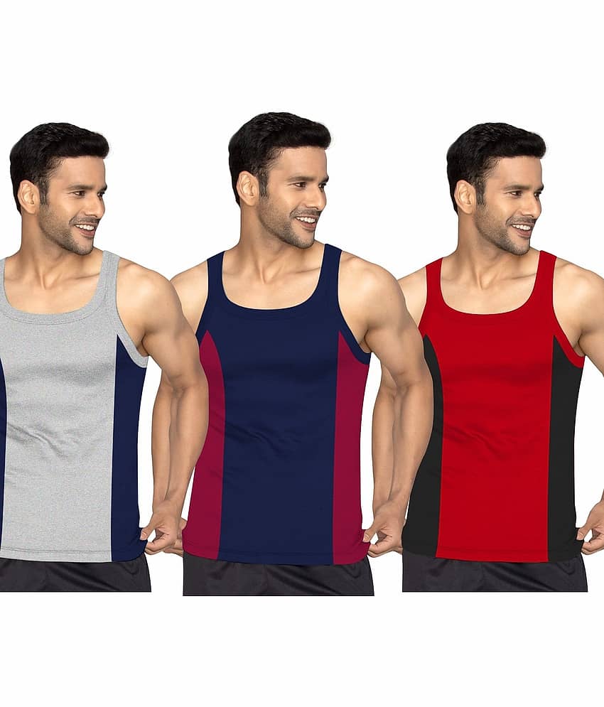 Drako Pack of 3 Cotton Basic Vest For Men ( Multicolor ) - Nightwear & Loungewear | Buy online on ZillyBuy