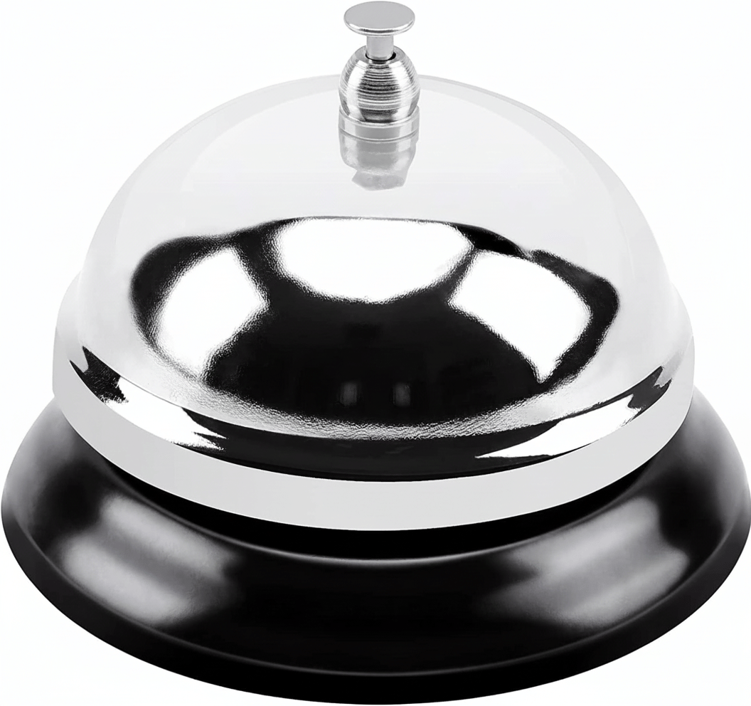 Metal Call Bell for Hotels, Schools, Restaurants, Reception Areas, Hospitals, Warehouses Silver