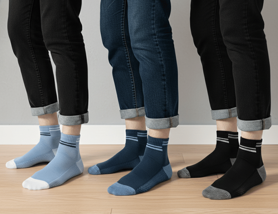 purple dust Pack of 3 Men's Cotton Blend Ankle Length Socks ( Multicolor ) - Socks | Buy online on ZillyBuy