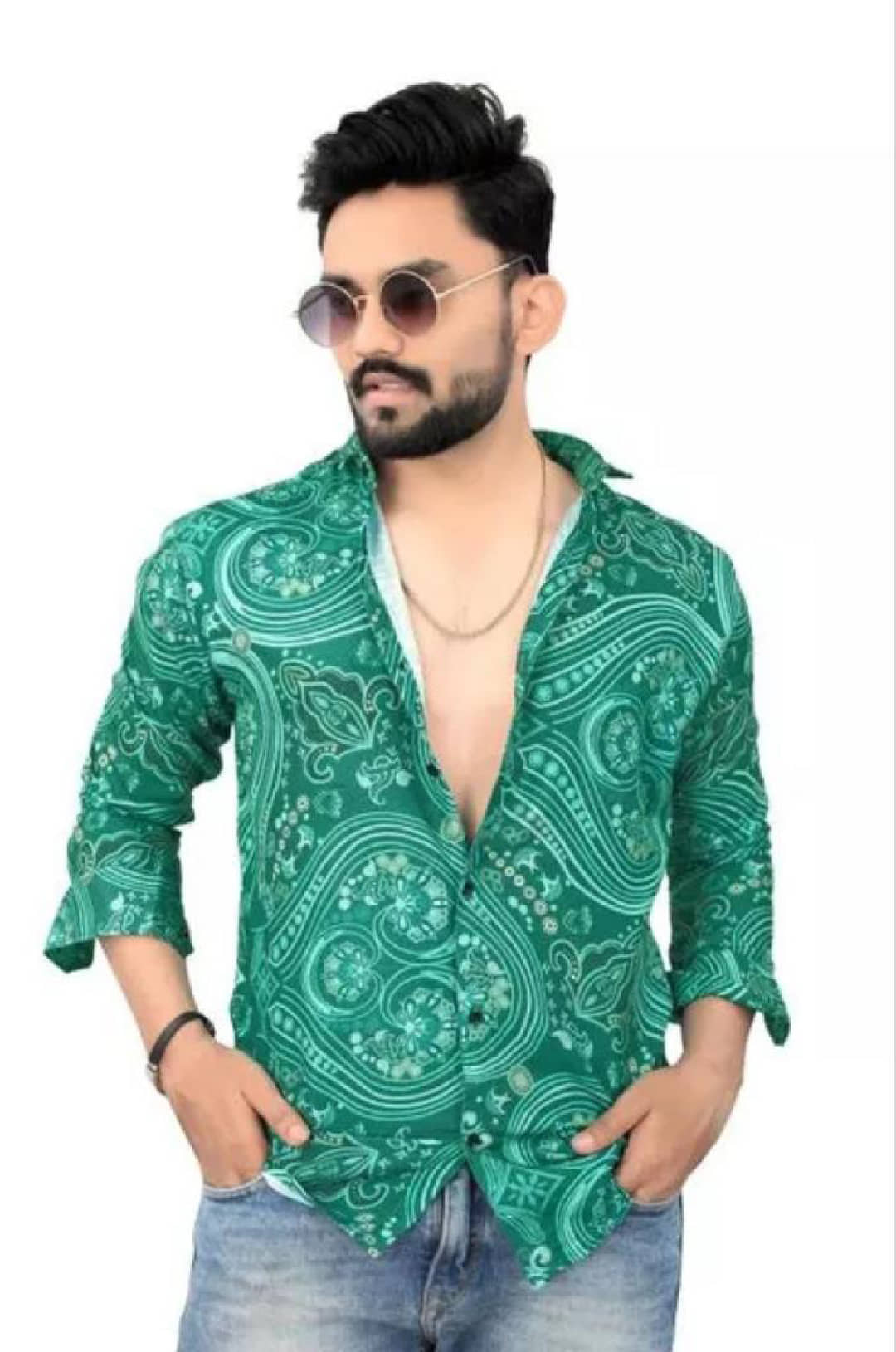BOUGHT FIRST Cotton Blend Regular Fit Half Sleeves Men's Formal Shirt - Green ( Pack of 1 )