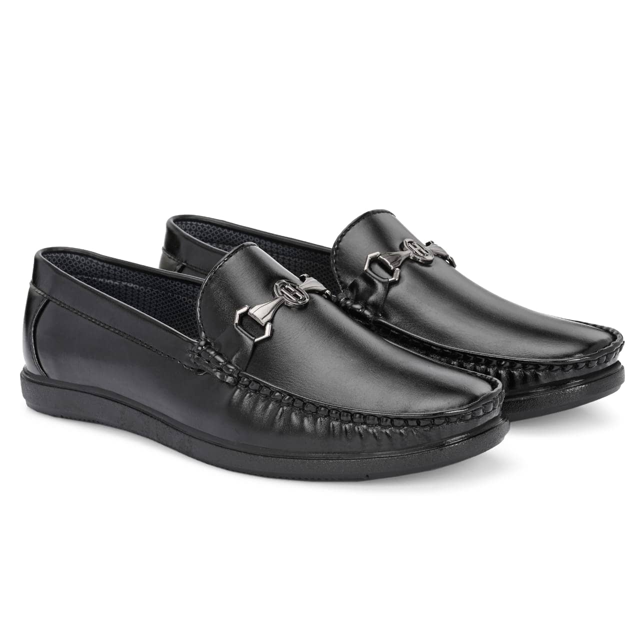 HATTOUN Black Men's Slip on Shoes - Formal Shoes | Buy online on ZillyBuy