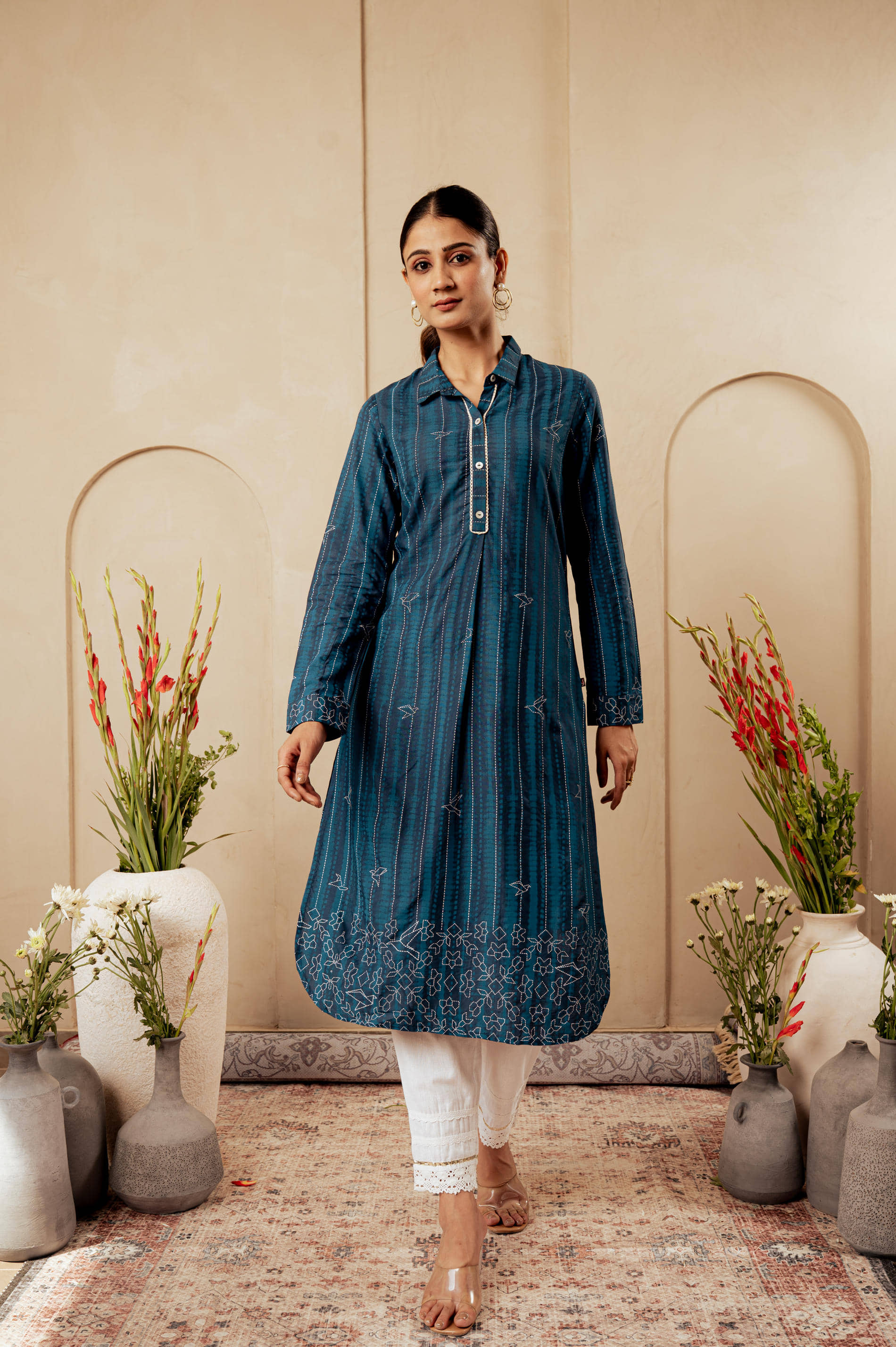 Juniper Women Viscose Printed Straight Kurti ( Blue ) - Kurtis, Tunics | Buy online on ZillyBuy
