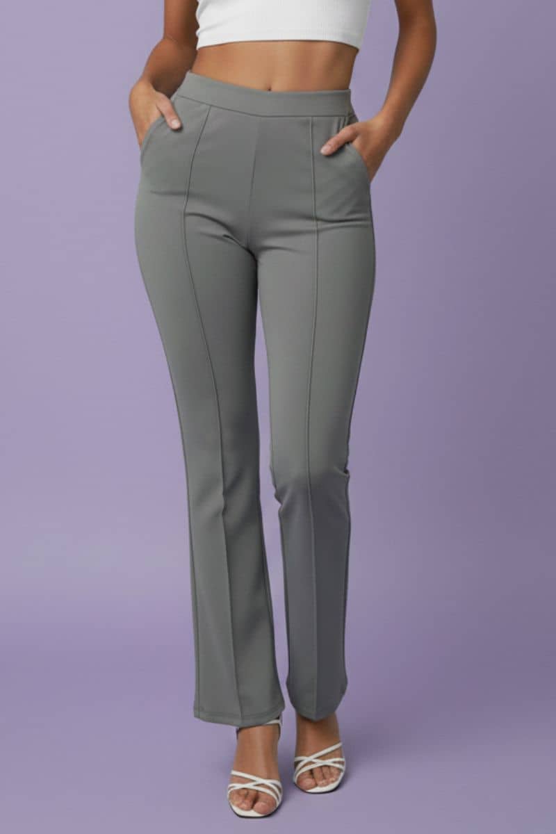 Kushi flyer Women Polyester Casual Trousers ( Dark Grey ) - Trousers | Buy online on ZillyBuy