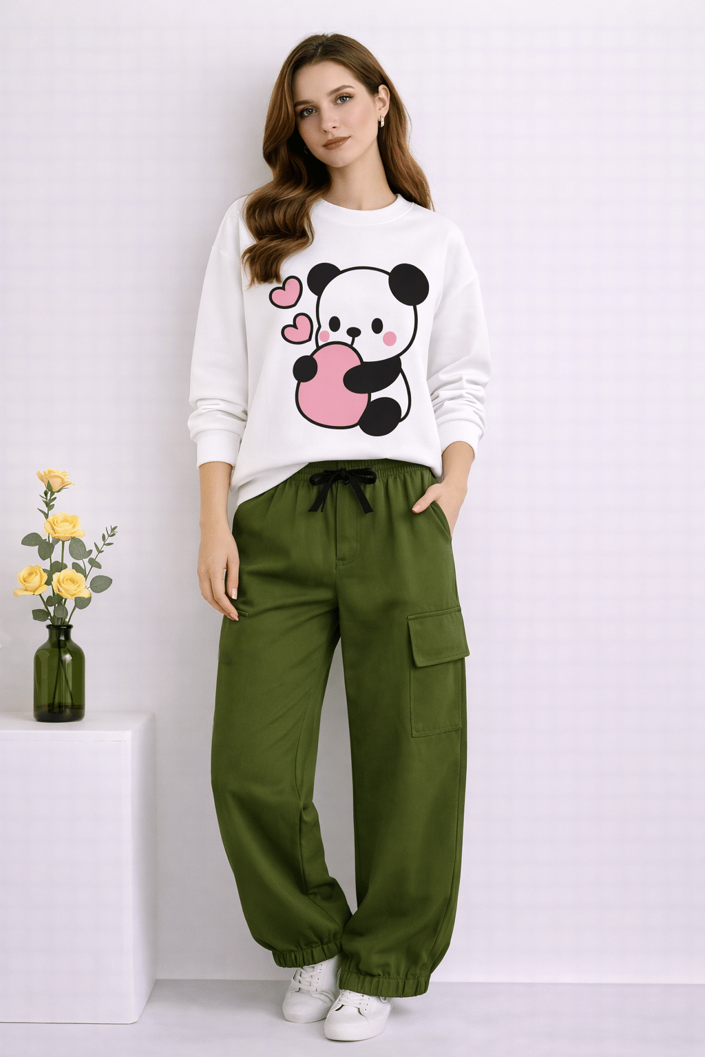 TarrenT HunT Pack of 1 Girls Cotton Blend T-shirt & Pants ( Green )