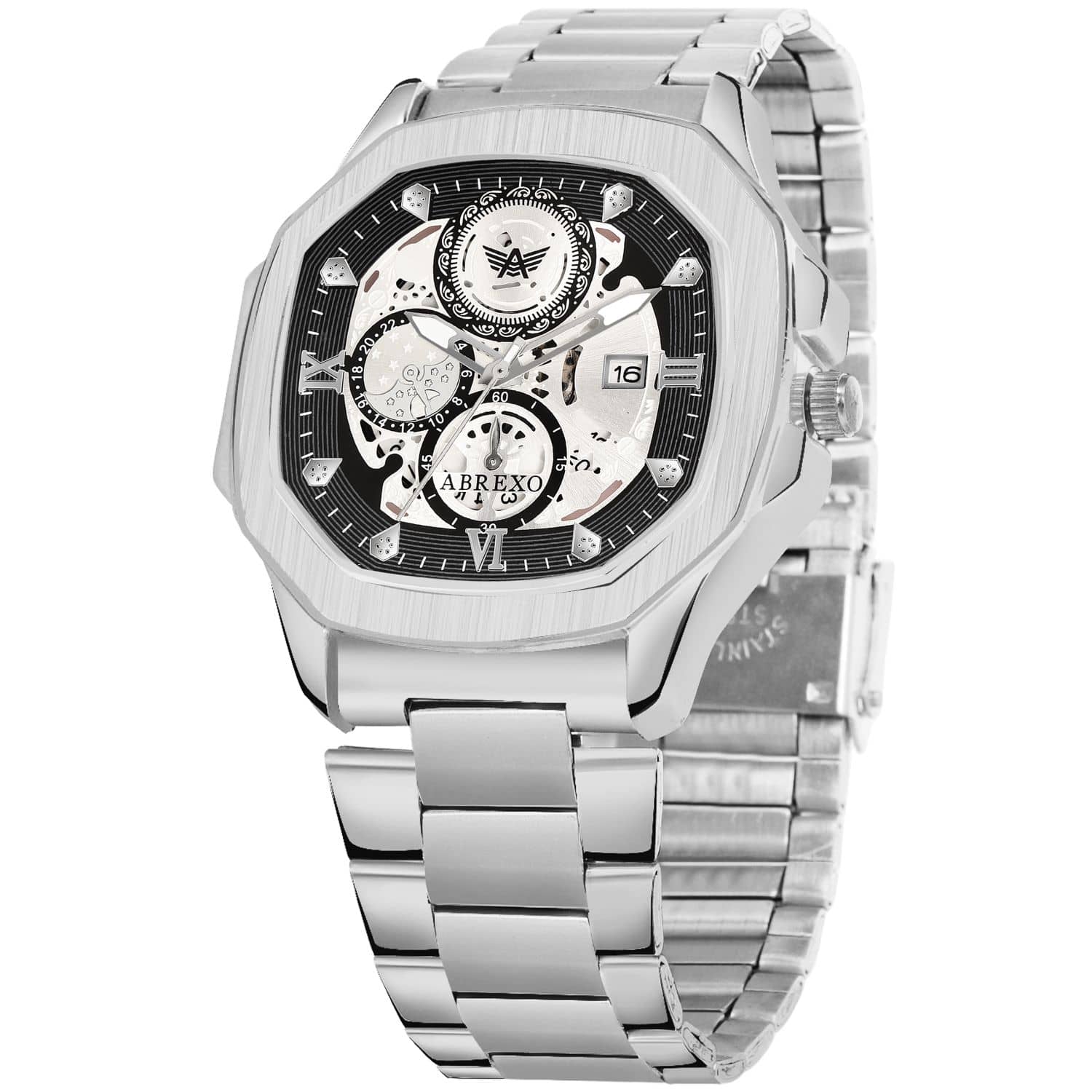 Abrexo Silver Stainless Steel Analog Men's Watch