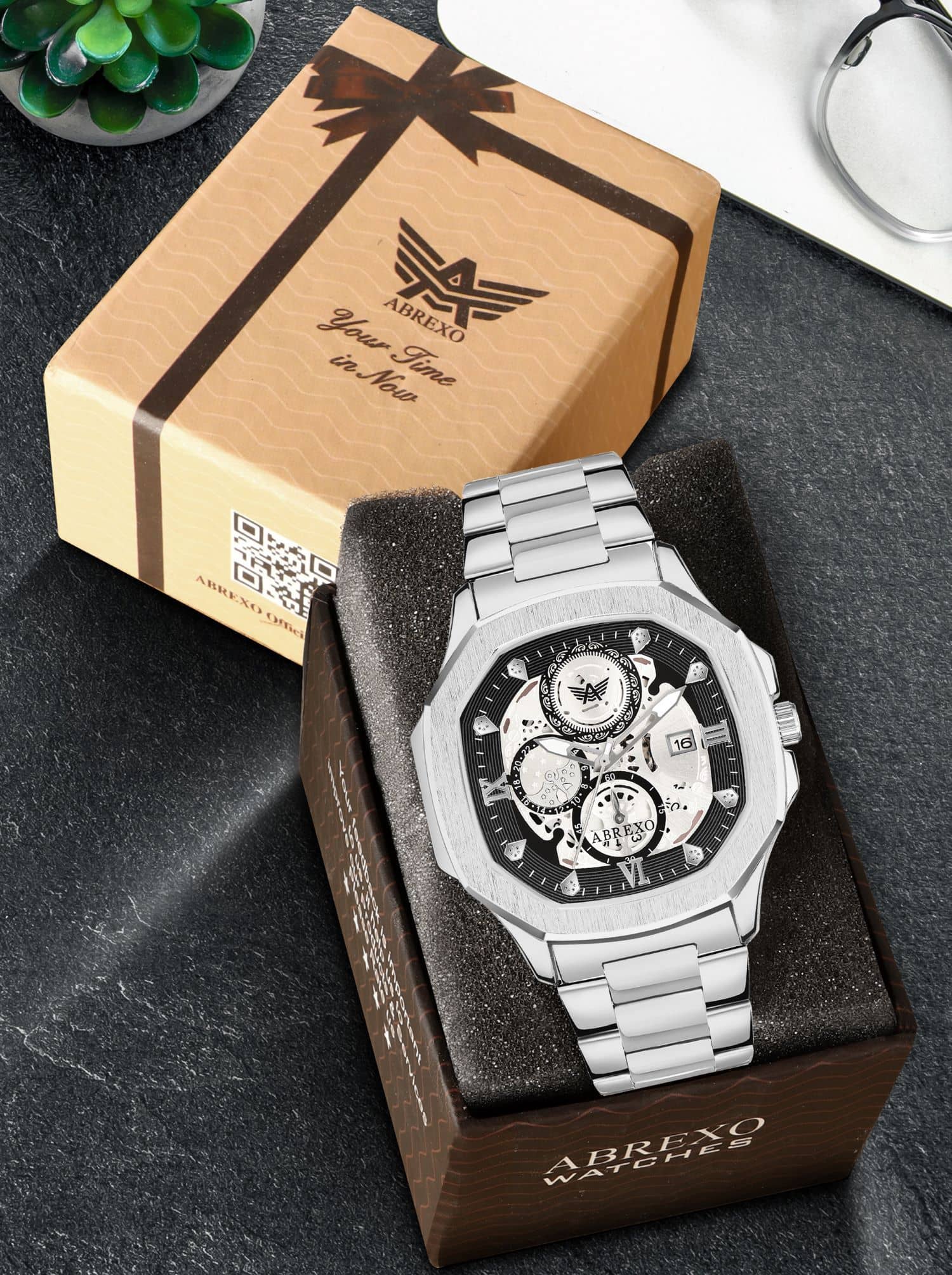Abrexo Silver Stainless Steel Analog Men's Watch