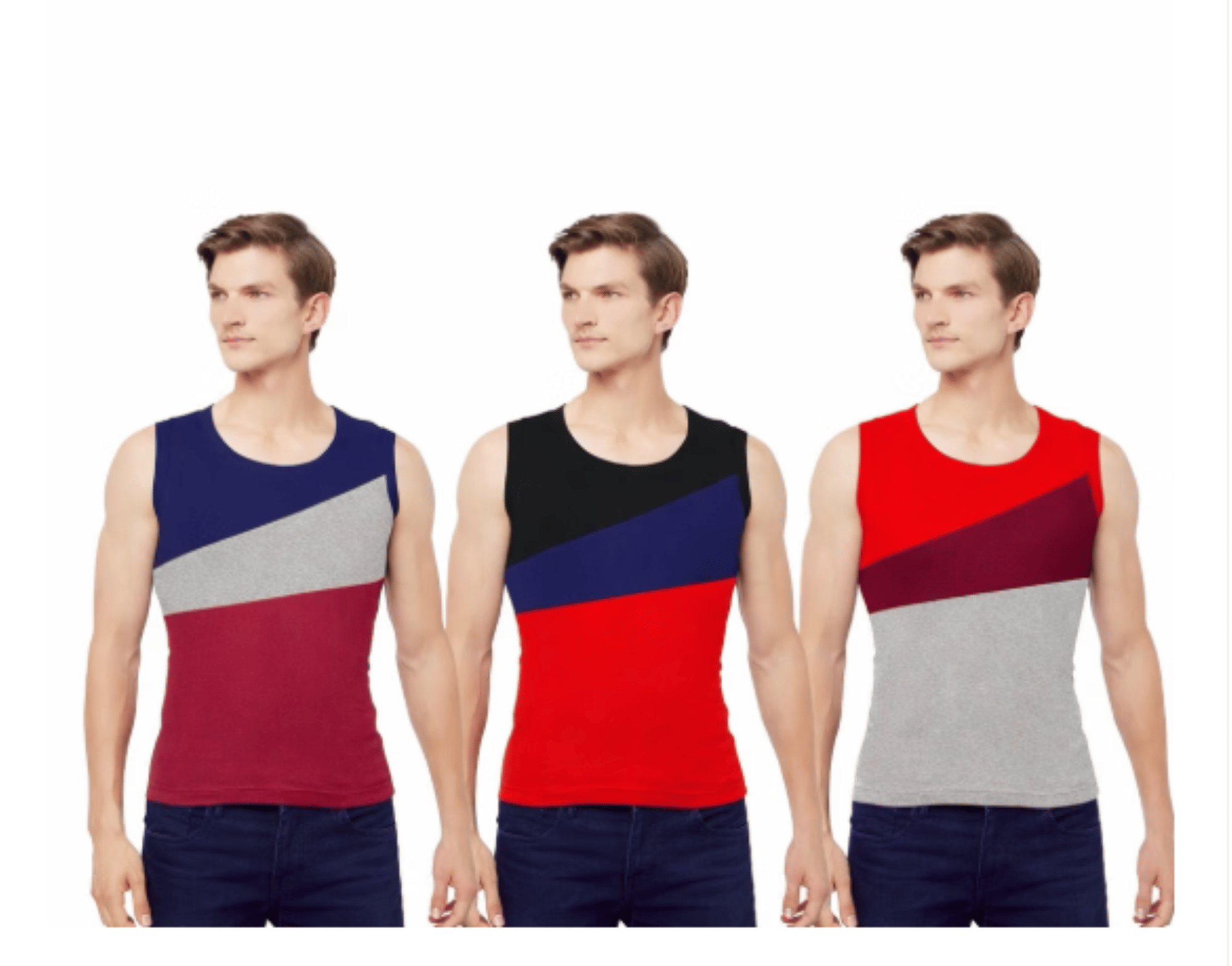 Drako Pack of 3 Cotton Basic Vest For Men ( Multicolor ) - Nightwear & Loungewear | Buy online on ZillyBuy