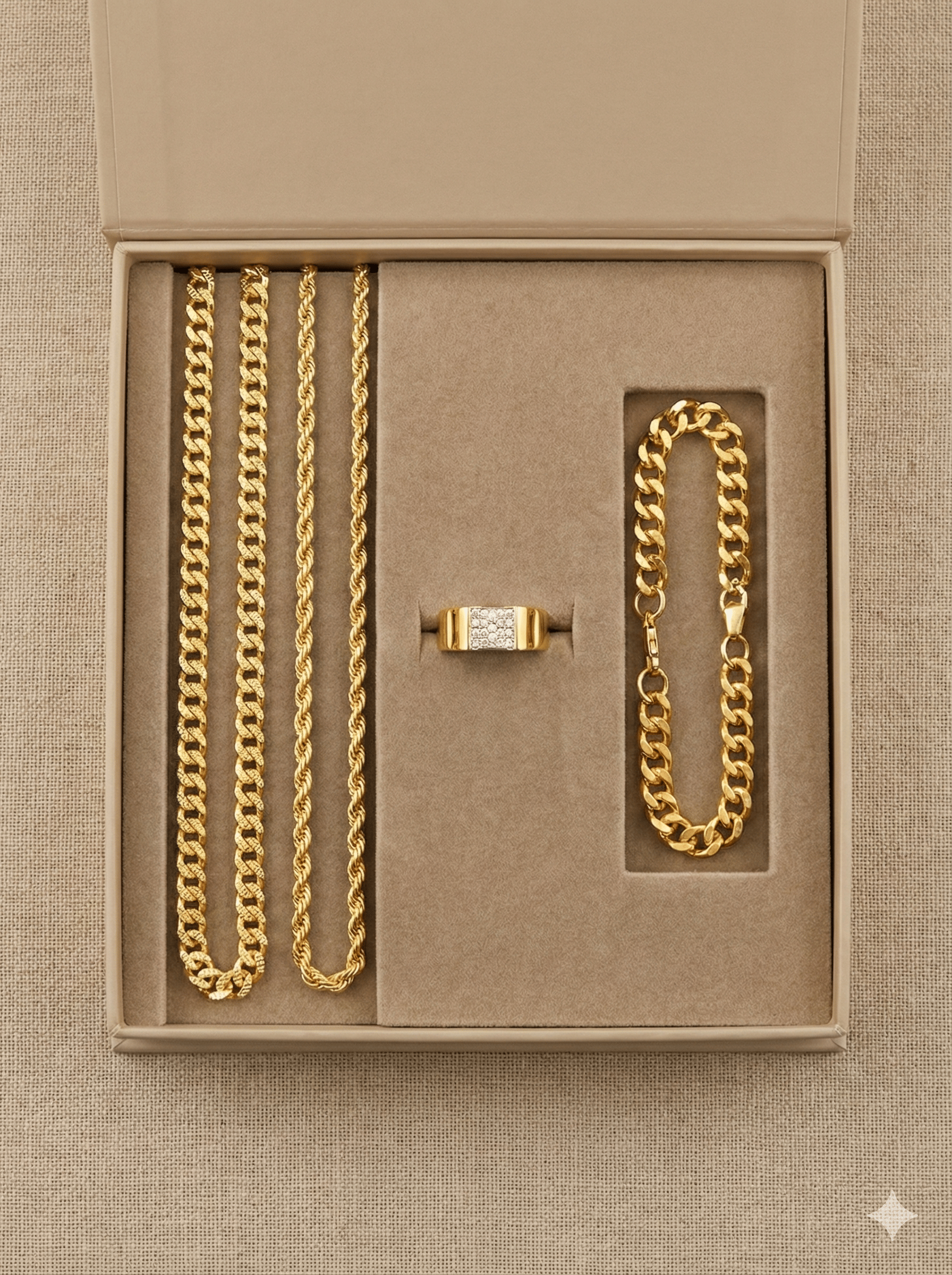 Fadiso Fashion Gold Plated Alloy Chain ( Pack of 4 )