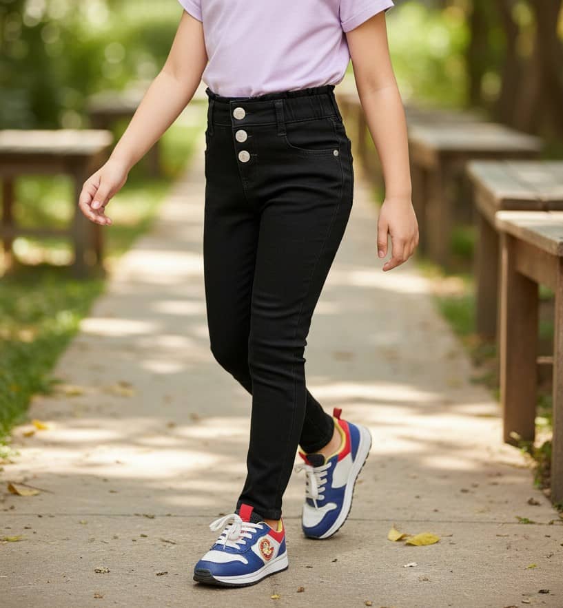 ICONIC ME Girls Denim Jeans ( Pack of 1 , Black ) - Jeans | Buy online on ZillyBuy