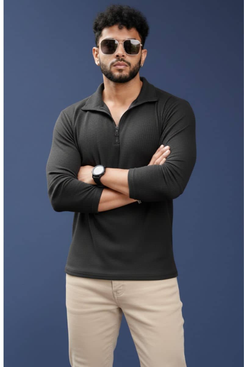 Parona Men Polyester Regular Fit Solid T-Shirt ( Grey )