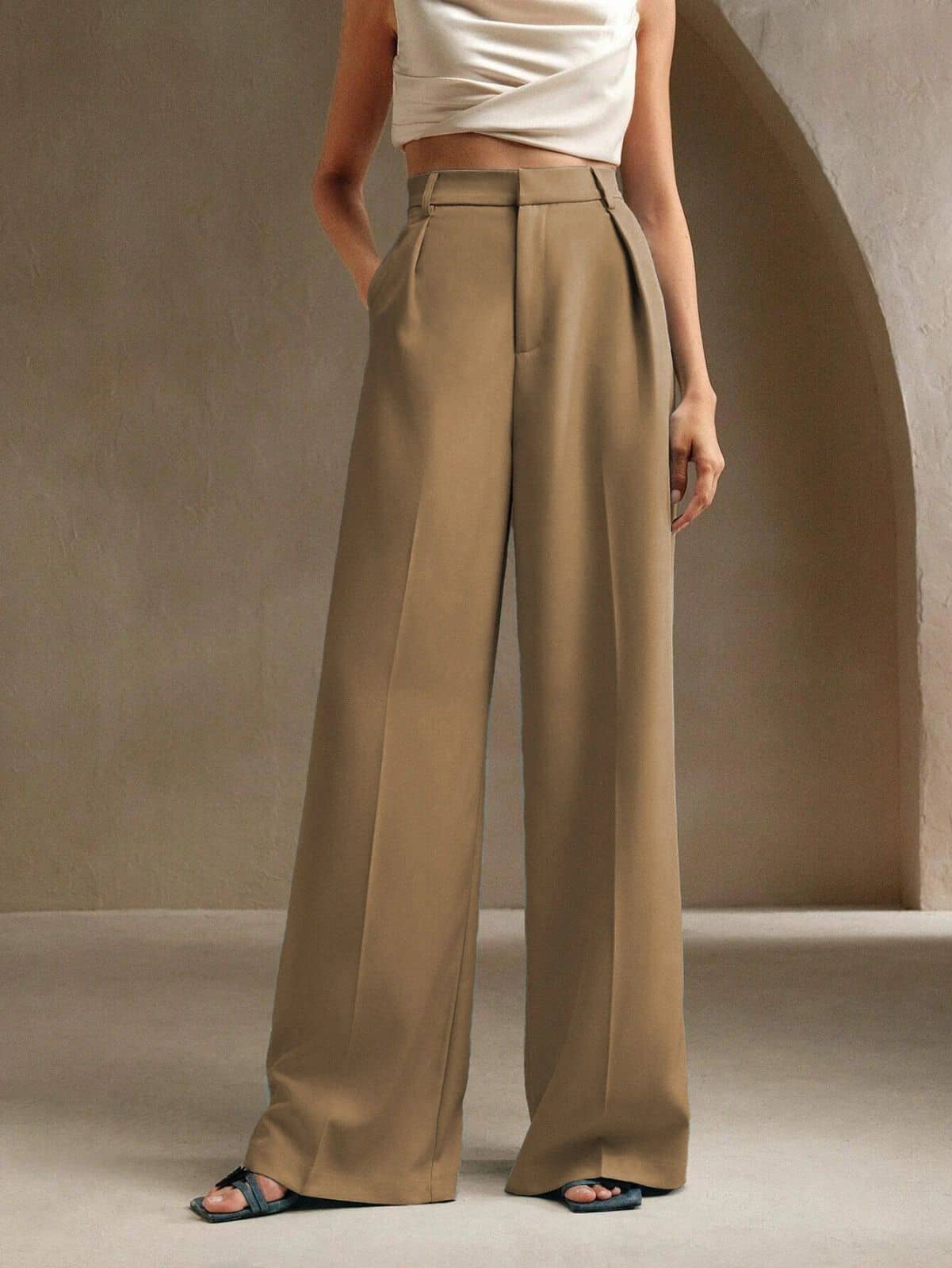 kotty Women Lycra Formal Trousers ( Beige ) - Trousers | Buy online on ZillyBuy