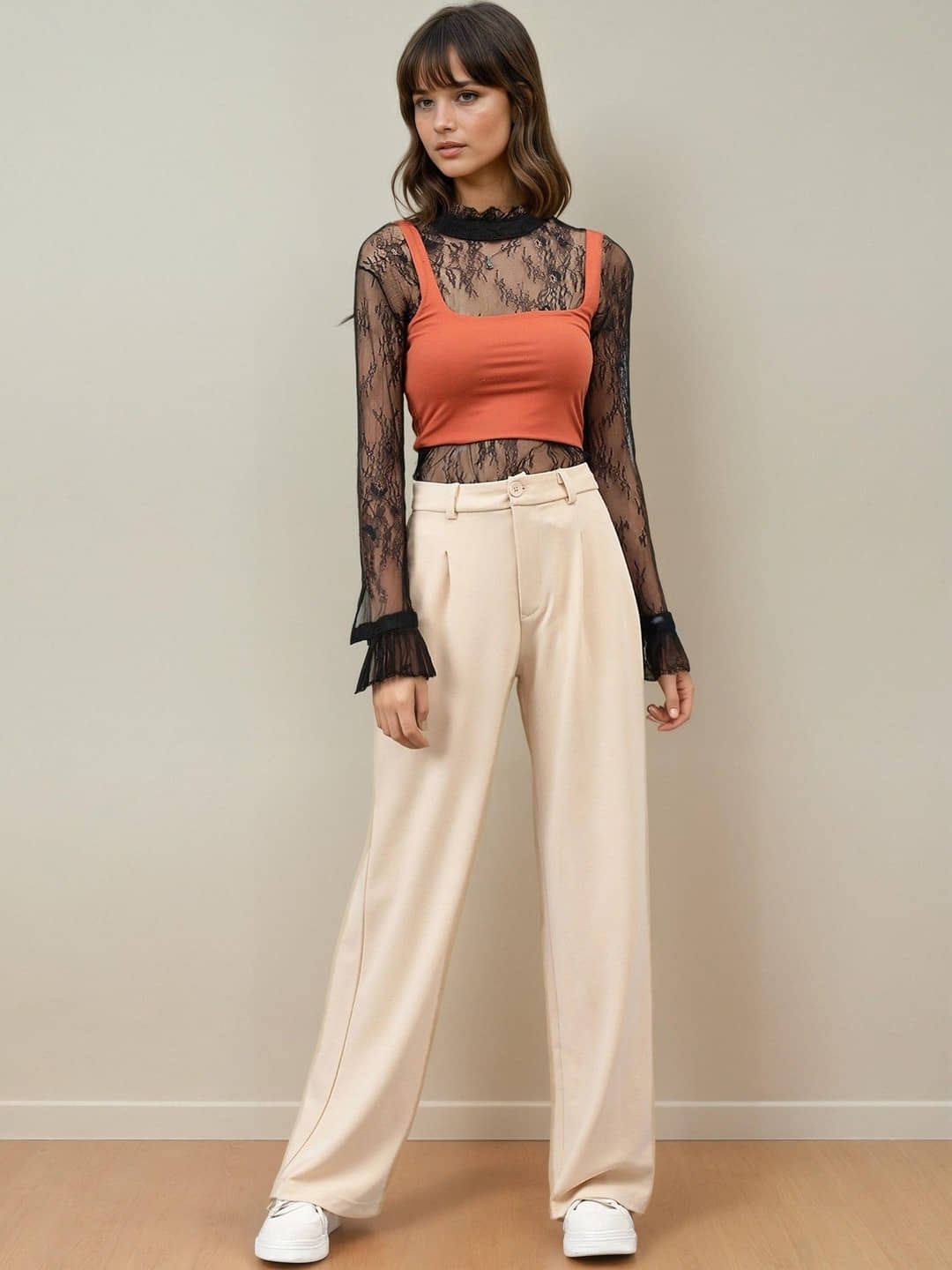 kotty Women Rayon Blend Casual Trousers ( Beige ) - Trousers | Buy online on ZillyBuy