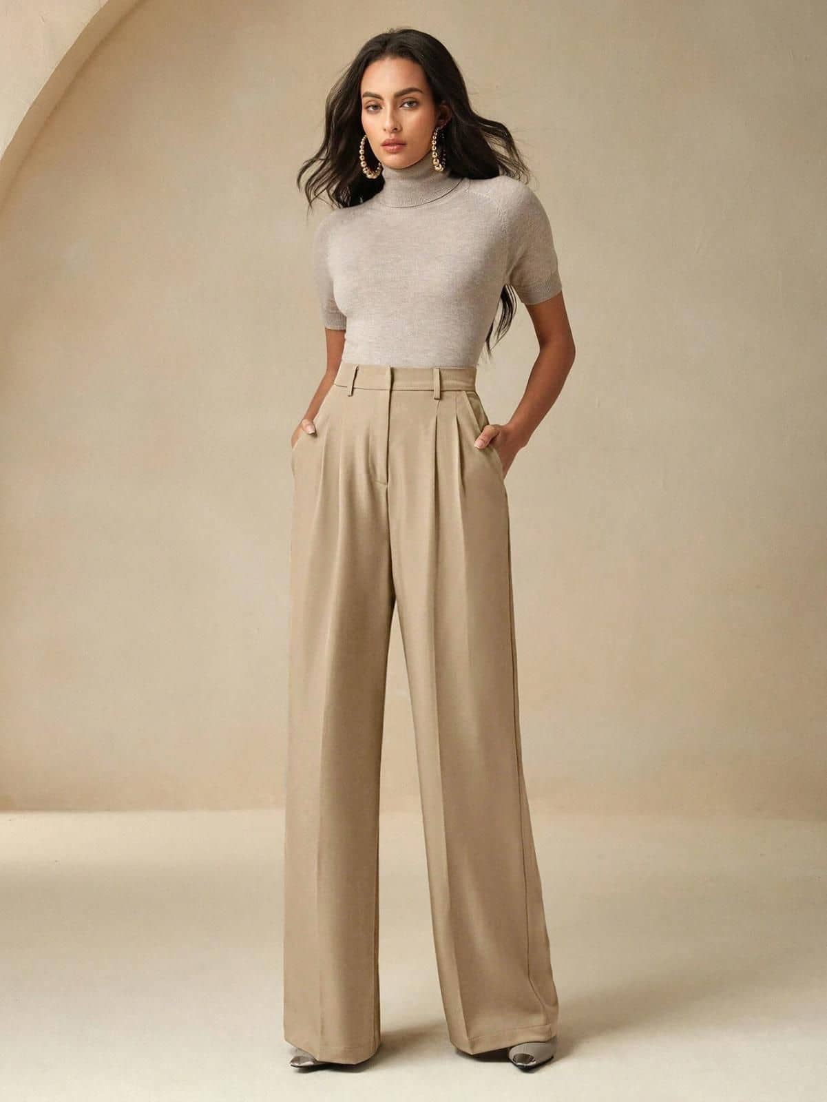 kotty Women Rayon Blend Casual Trousers ( Beige ) - Trousers | Buy online on ZillyBuy