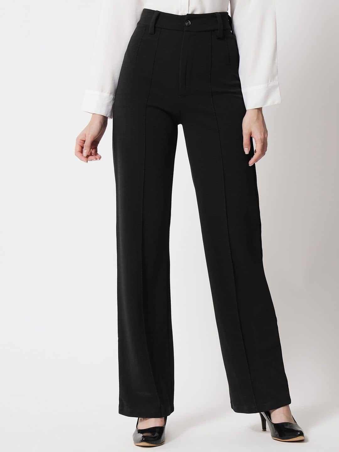 kotty Women Rayon Blend Casual Trousers ( Black ) - Trousers | Buy online on ZillyBuy