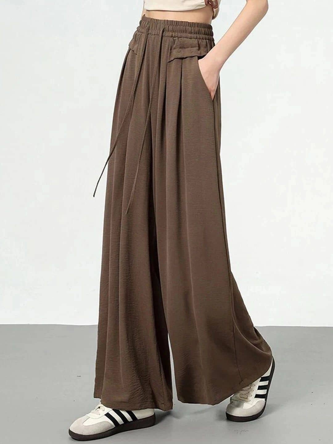 kotty Women Rayon Blend Casual Trousers ( Brown ) - Trousers | Buy online on ZillyBuy