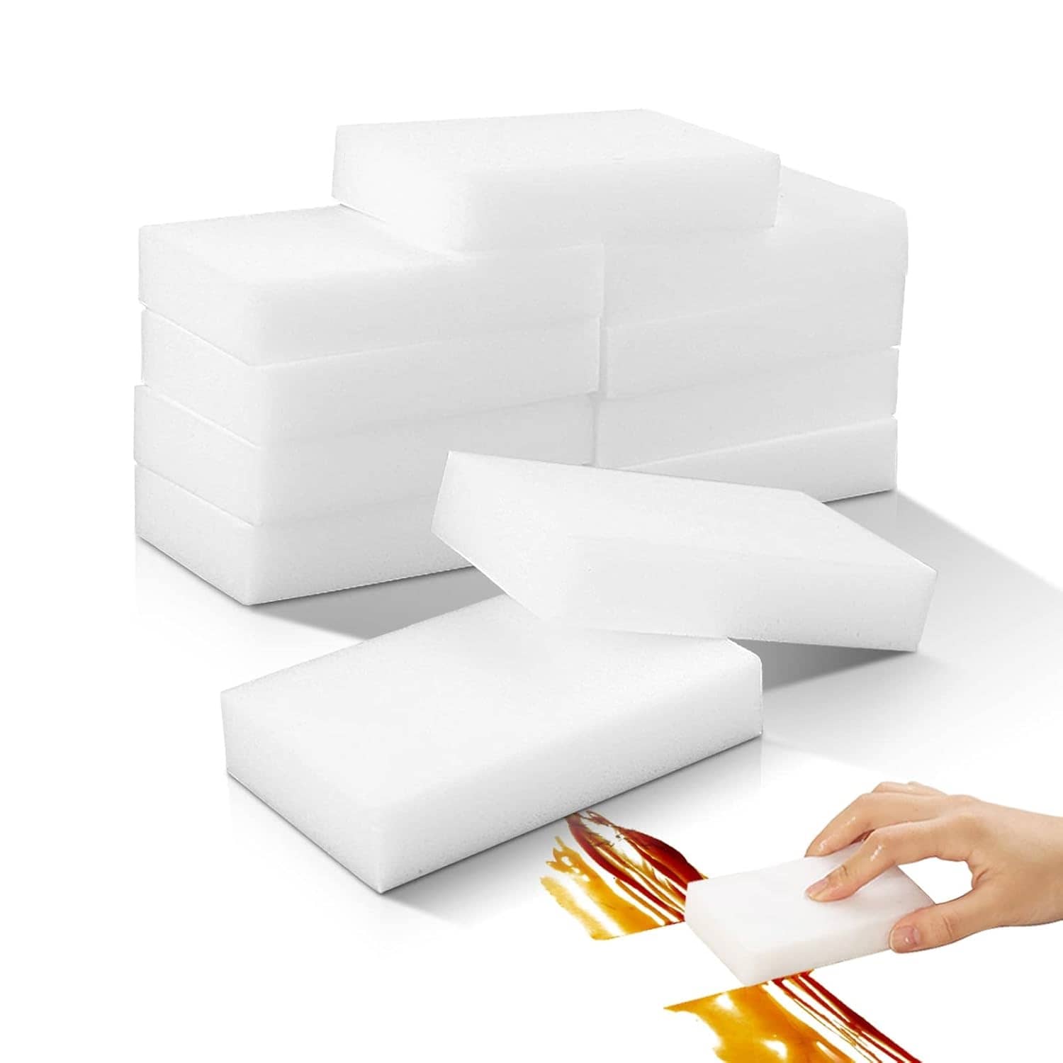 magic eraser sponge, melamine sponge cleaner, cleaning sponge, stain remover sponge, kitchen cleaning sponge, bathroom cleaner, multipurpose sponge, chemical free cleaner, wall cleaning sponge, shoe cleaner sponge, magic cleaning eraser - Body Care - Loofah and Other Tools | Buy online on ZillyBuy
