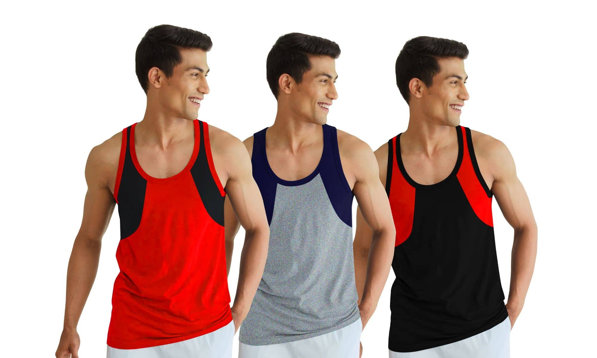 Drako Pack of 3 Cotton Basic Vest For Men ( Multicolor ) - Nightwear & Loungewear | Buy online on ZillyBuy