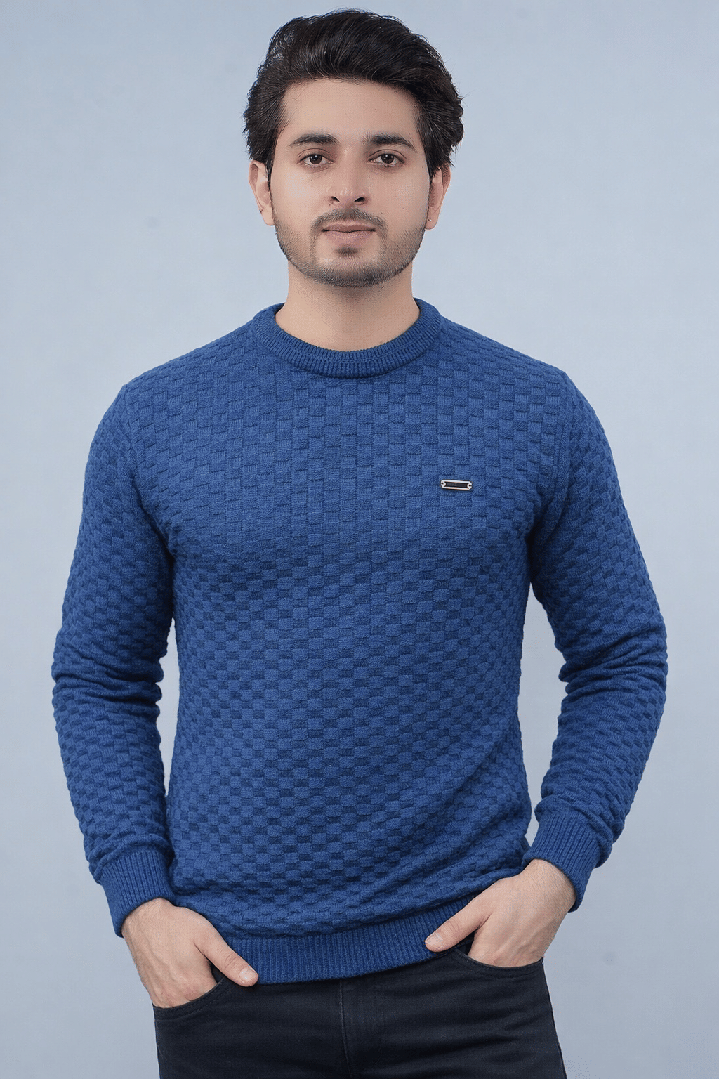FEVERFEW Cotton Blend Round Neck Men's Full Sleeves Pullover - Light Grey ( Pack of 1 )