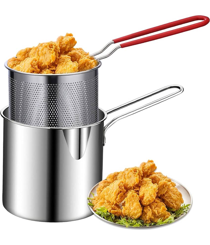 RAMDEV ENTERPRISE Non Coated Stainless Steel Fry Pan Heavy Bottom without Lid 9 cm Diameter 0.5 Ltr - Cookware | Buy online on ZillyBuy