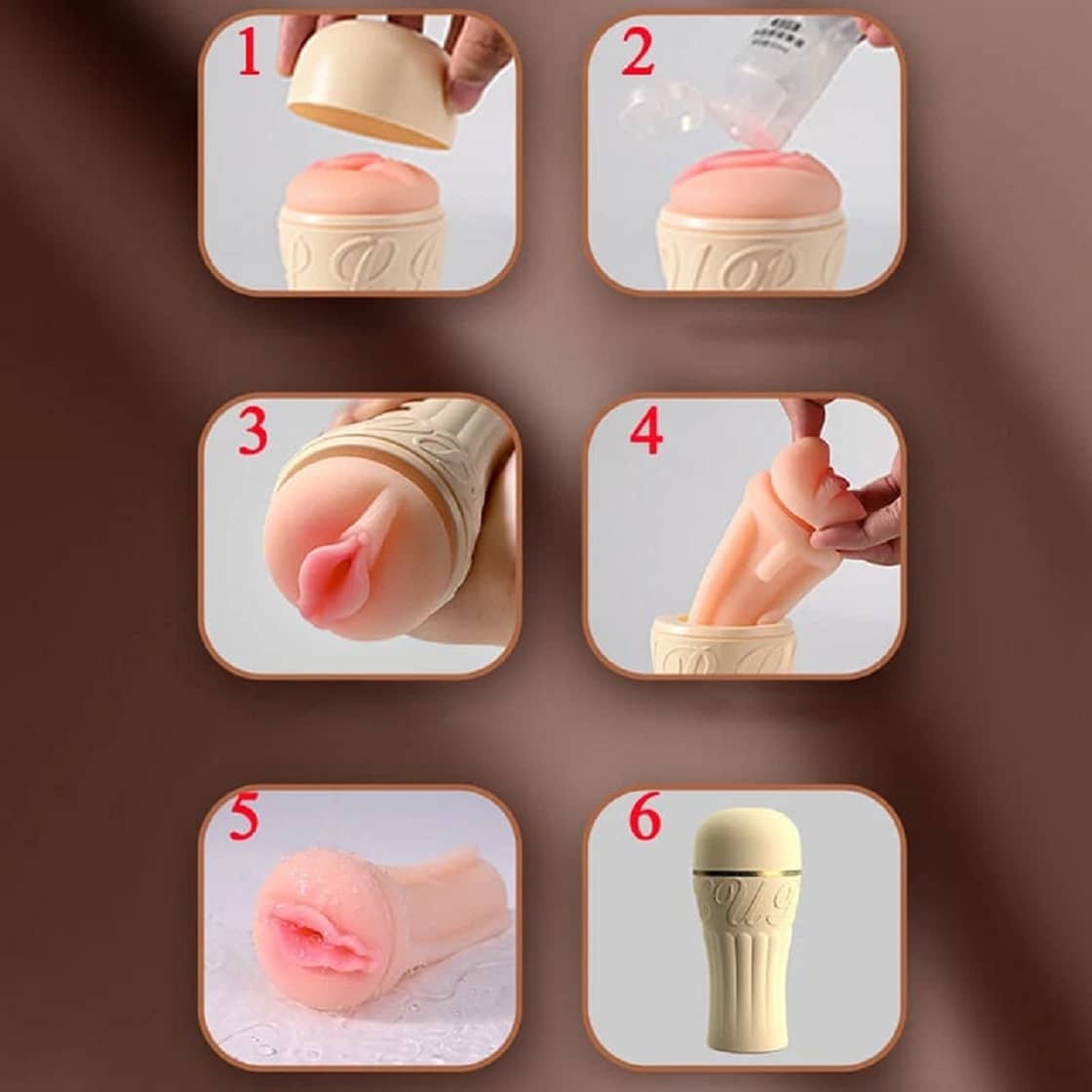 Handjob Male Masturbator Sex Toy for Men Silicone Vagina Masturbation Cup  Pocket Pussy Sleeve Flashlight for Men Orgasm