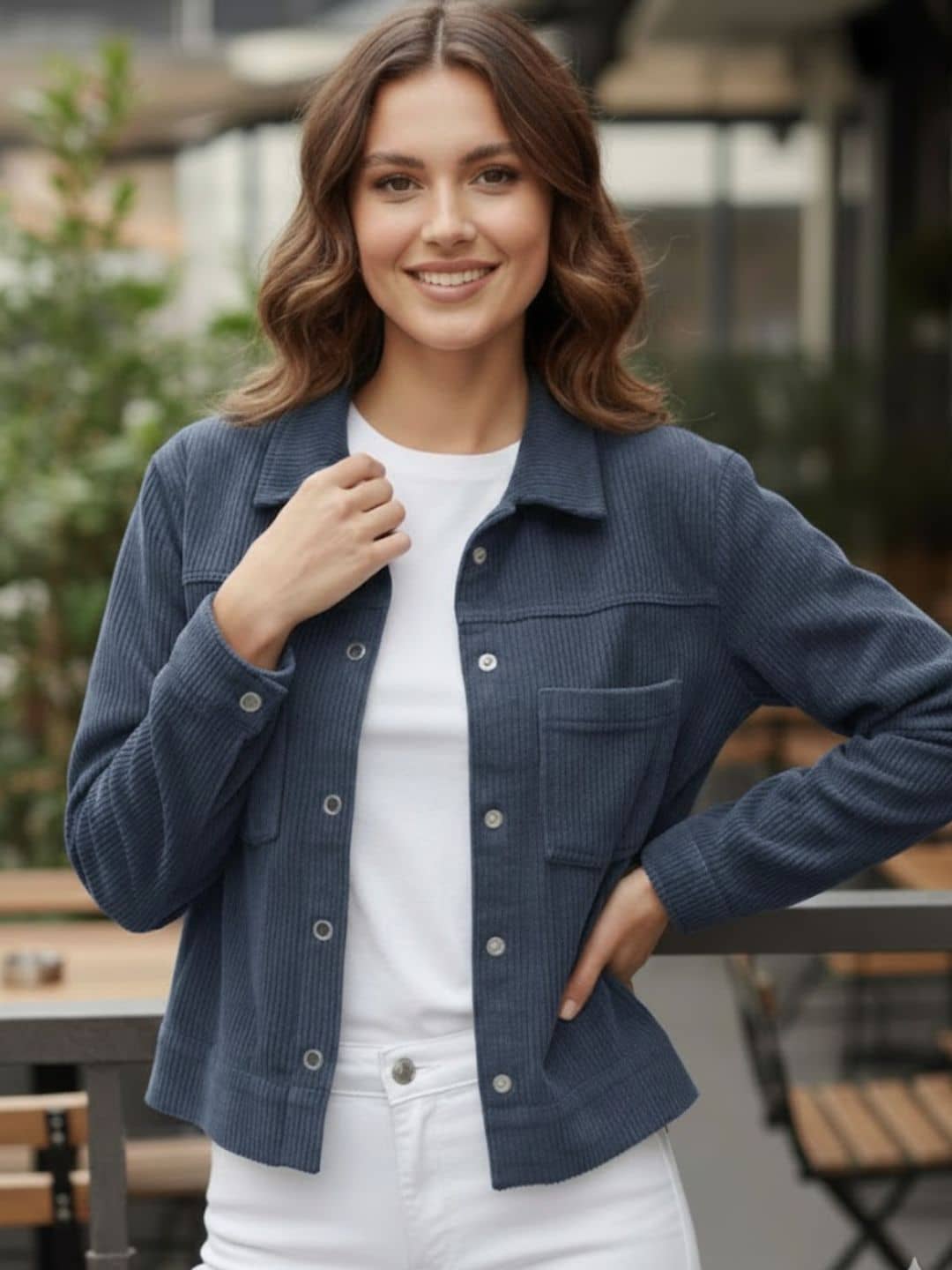 Rigo Women Shirt Collar Regular Jacket ( Blue ) - Jackets & Coats | Buy online on ZillyBuy