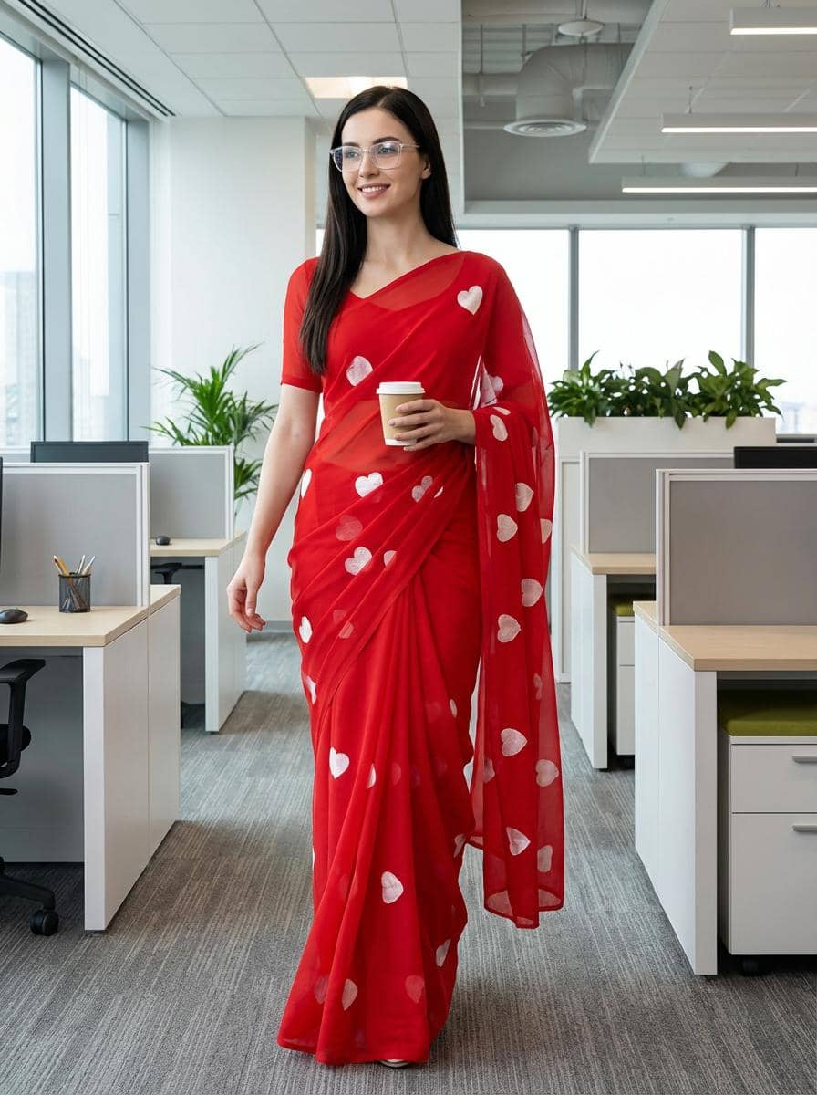 ANAND SAREES Georgette Printed Kasavu Saree With Unstitched Blouse Piece ( BLACK ) - Sarees | Buy online on ZillyBuy