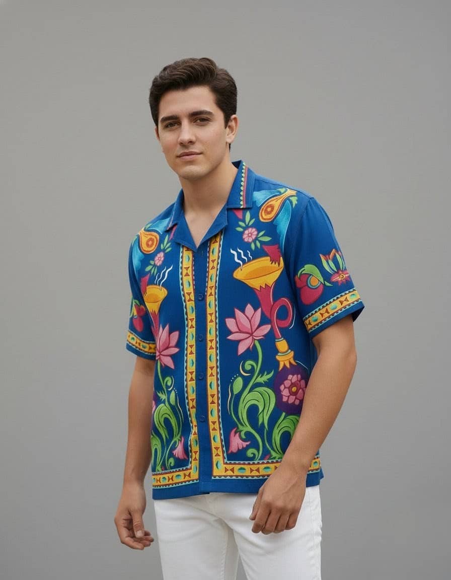 HARPITA Cotton Blend Regular Fit Printed Half Sleeves Men's Casual Shirt - Multi ( Pack of 1 )