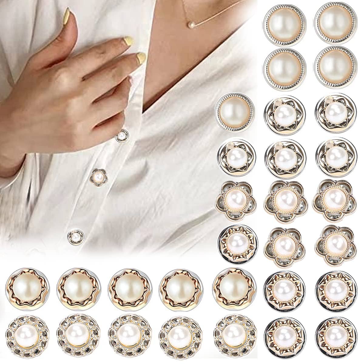 Radhe Fashion Off White Brooches & Saree Pins ( Pack of 30 ) - Jewellery Sets | Buy online on ZillyBuy