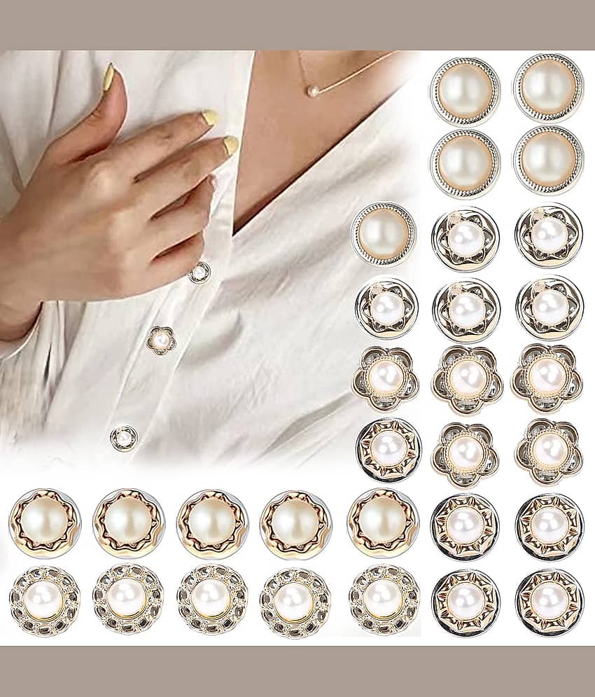 Radhe Fashion Off White Brooches & Saree Pins ( Pack of 30 ) - Jewellery Sets | Buy online on ZillyBuy