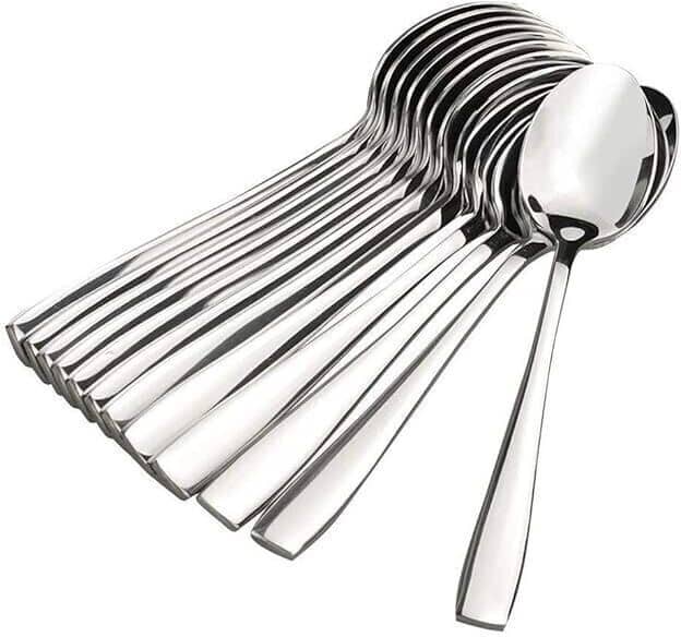 inKitch Stainless Steel Plain Table Spoon Silver ( Pack of 12 )