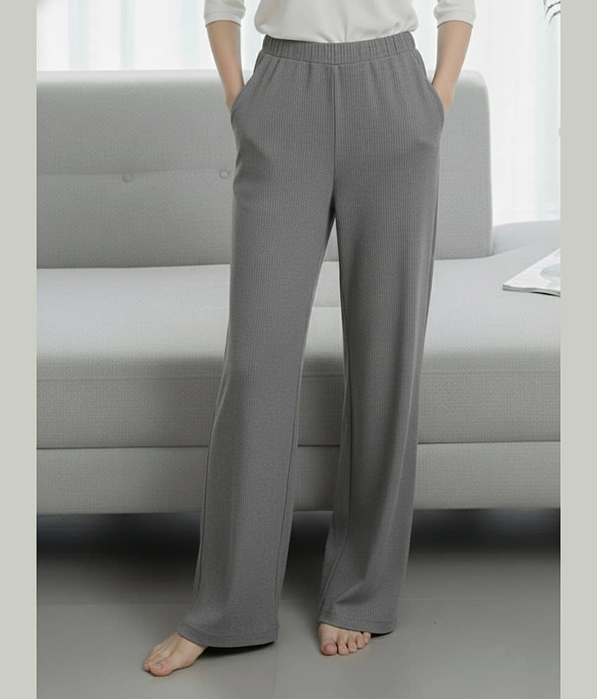 DE TRENDZ Women Cotton Blend Casual Trousers ( Grey ) - Trousers | Buy online on ZillyBuy
