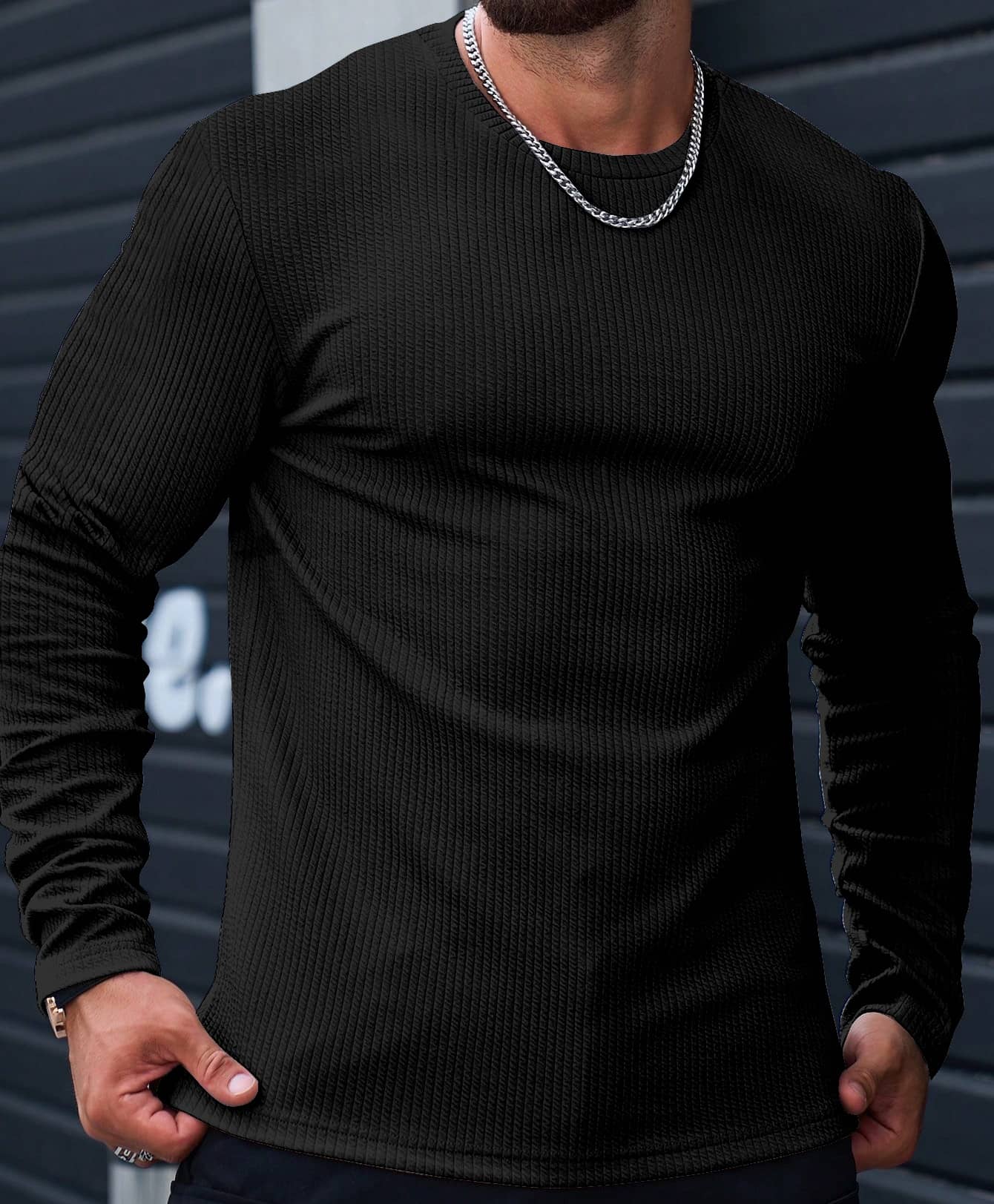 KAJARU Men Polyester Regular Fit Self Design T-Shirt ( Black )