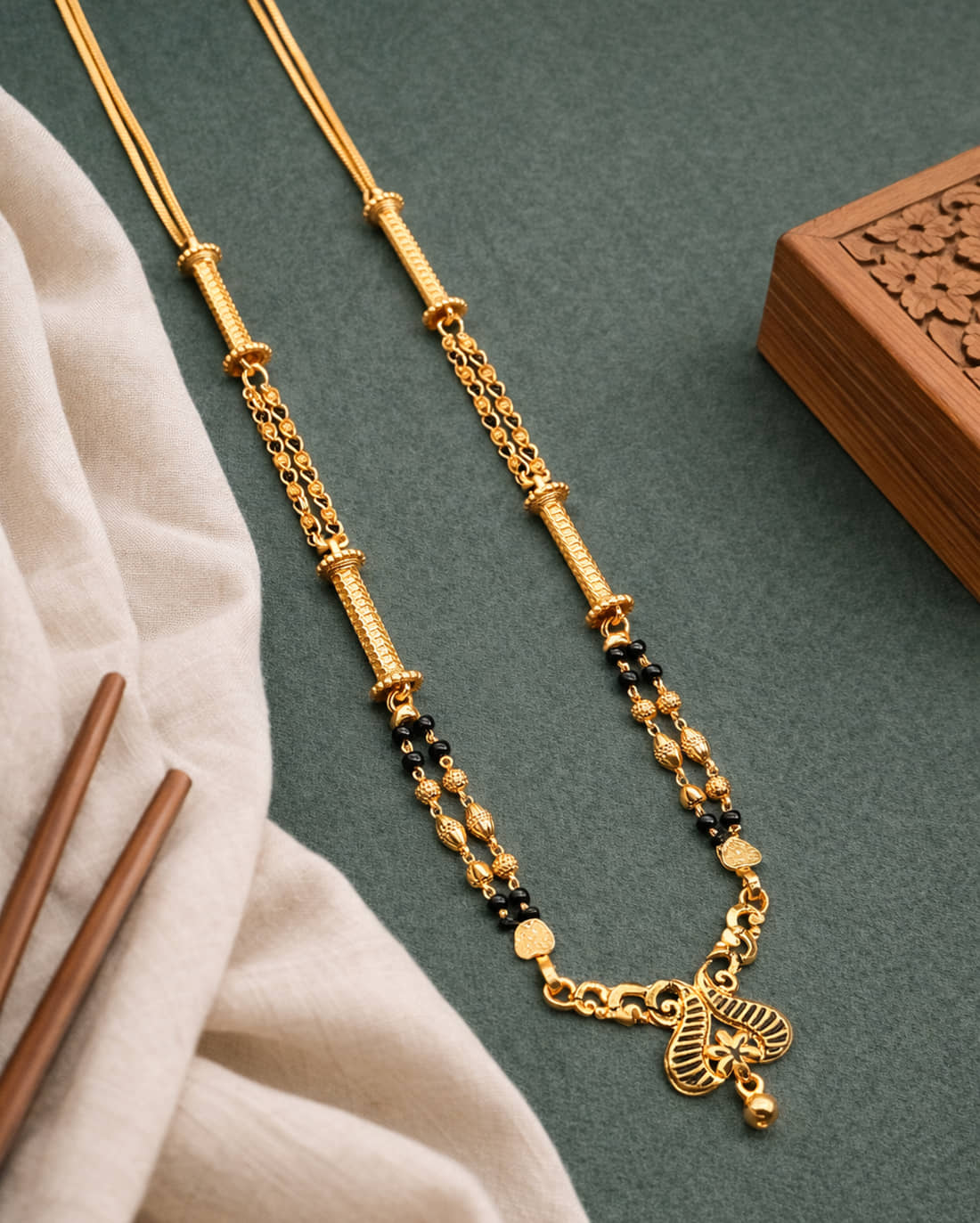 shankhraj mall Golden Mangalsutra ( Pack of 1 )
