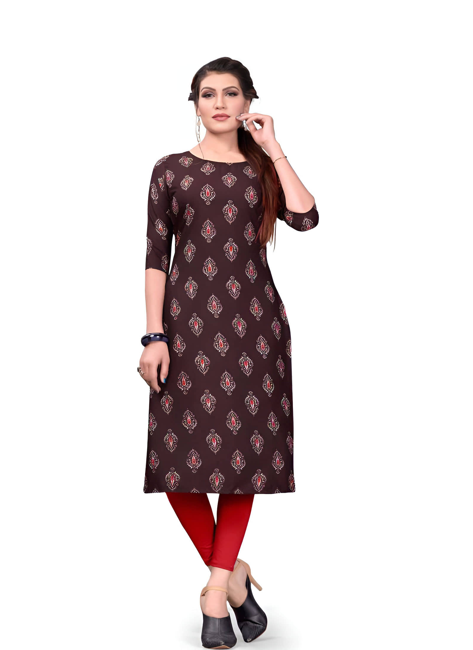 AK FASHION MALL Women Crepe Printed Straight Kurti ( Multicolor ) - Kurtis, Tunics | Buy online on ZillyBuy