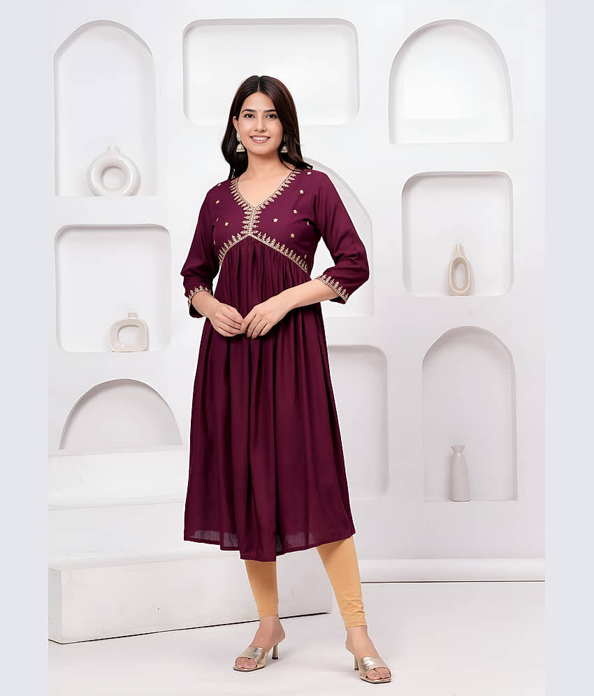 AK FASHION MALL Women Georgette Printed A-line Kurti ( Maroon ) - Kurtis, Tunics | Buy online on ZillyBuy
