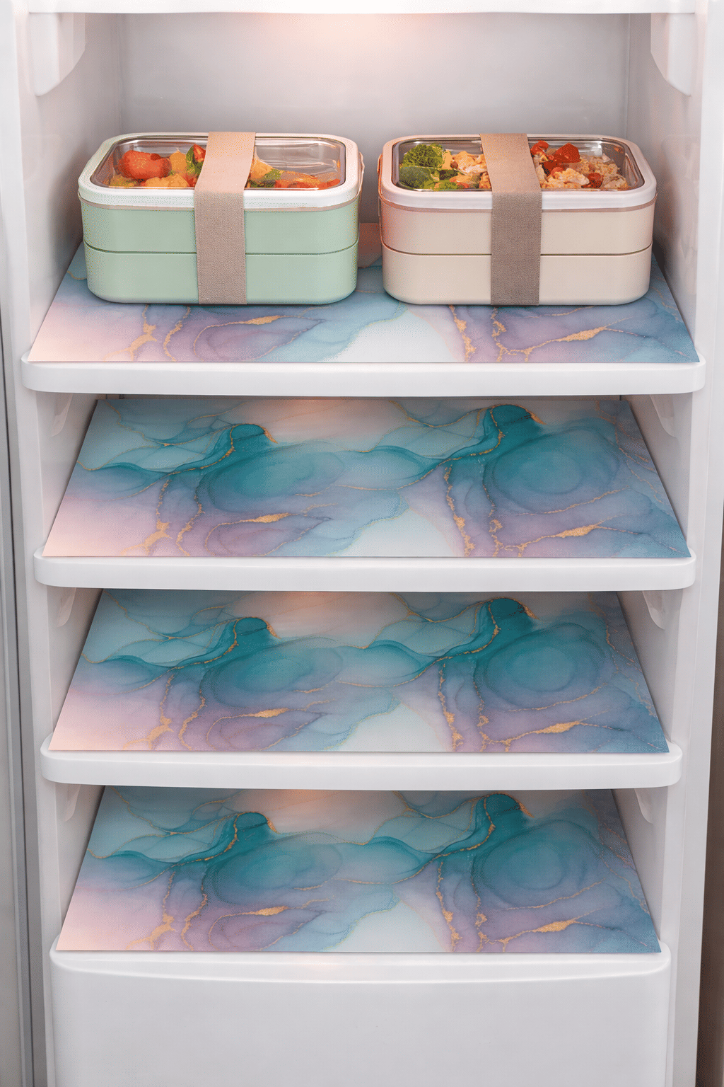 CreadCraft PVC Floral Fridge Mats ( 30 42 ) Pack of 4 - Multicolor