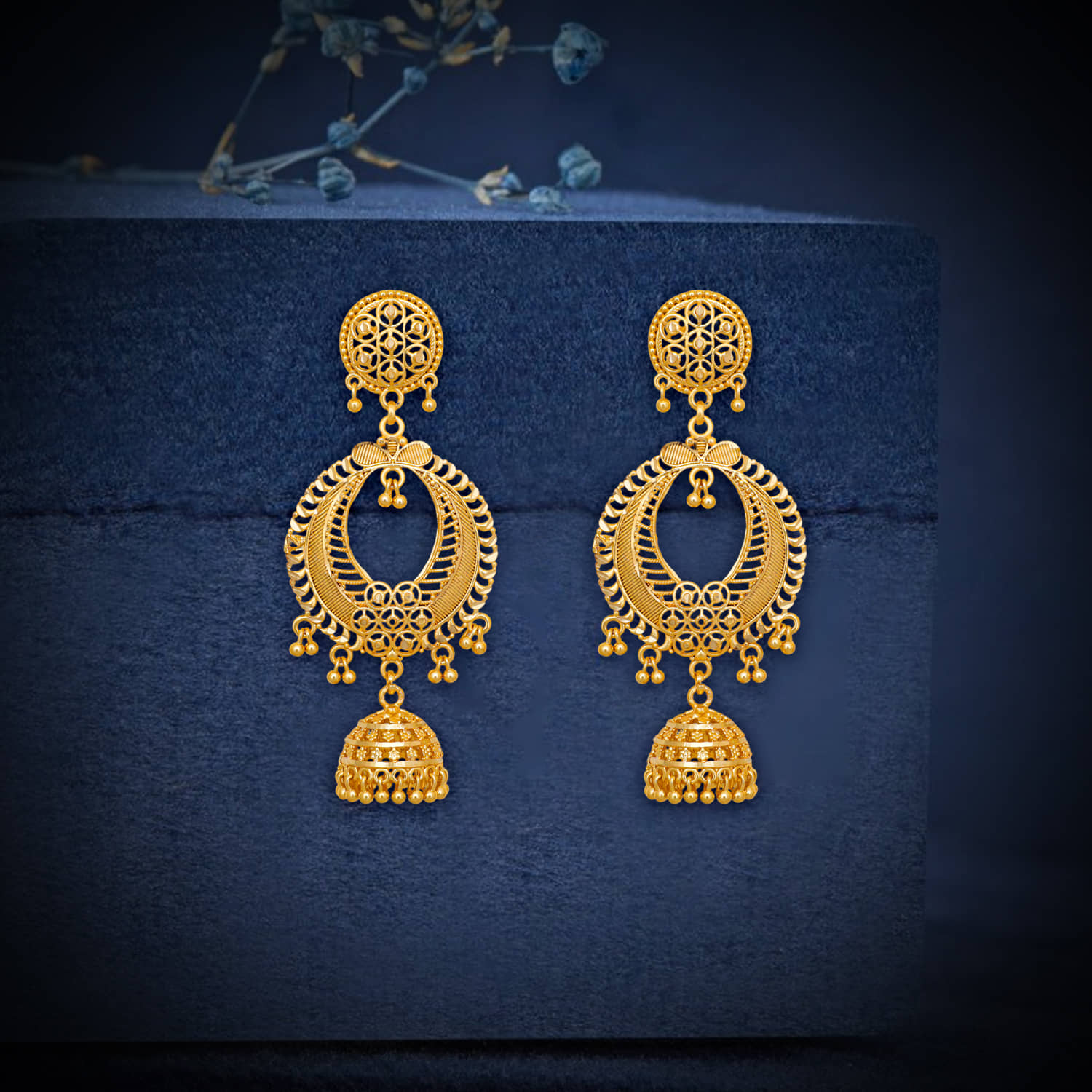 LUV FASHION Gold Chandelier Earrings ( Pack of 1 ) - Earrings | Buy online on ZillyBuy