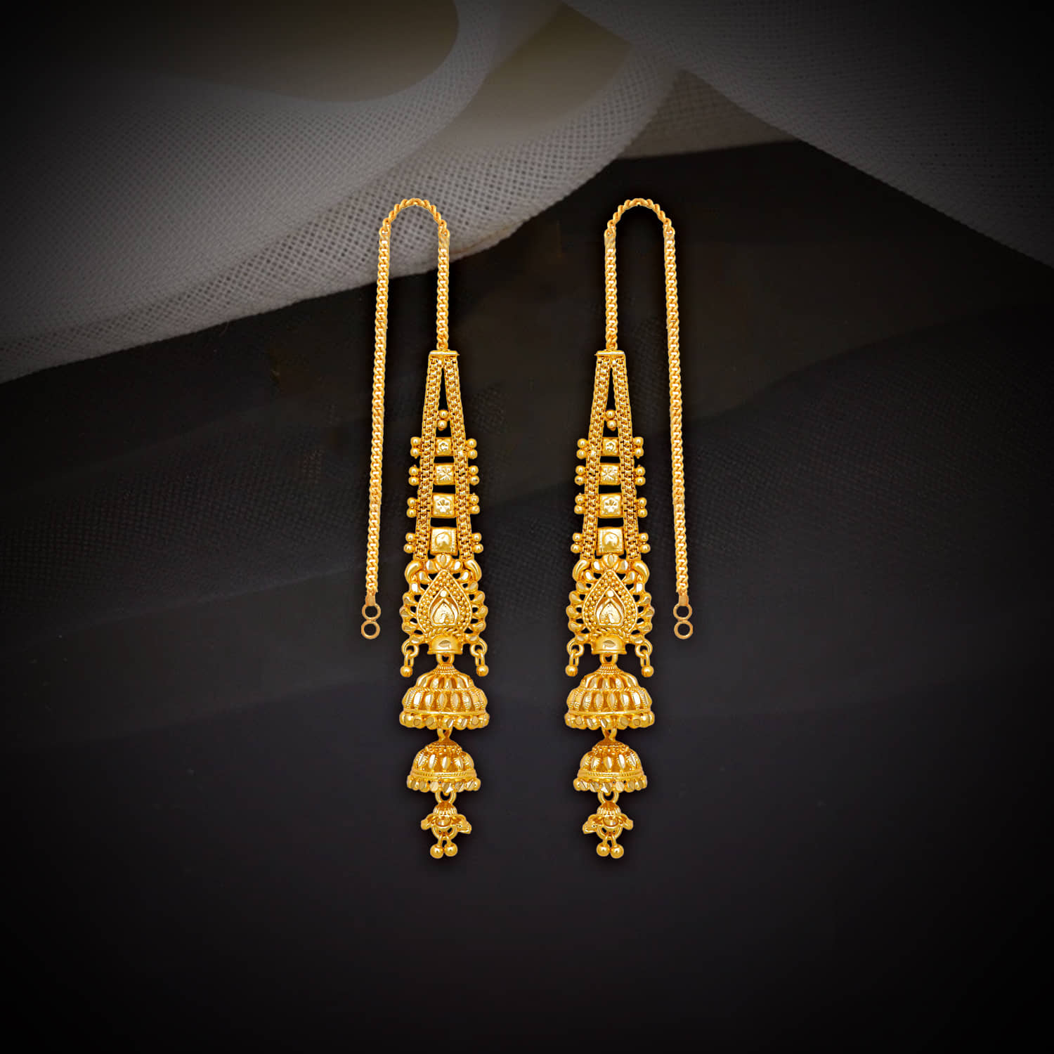 LUV FASHION Gold Chandelier Earrings ( Pack of 1 ) - Earrings | Buy online on ZillyBuy