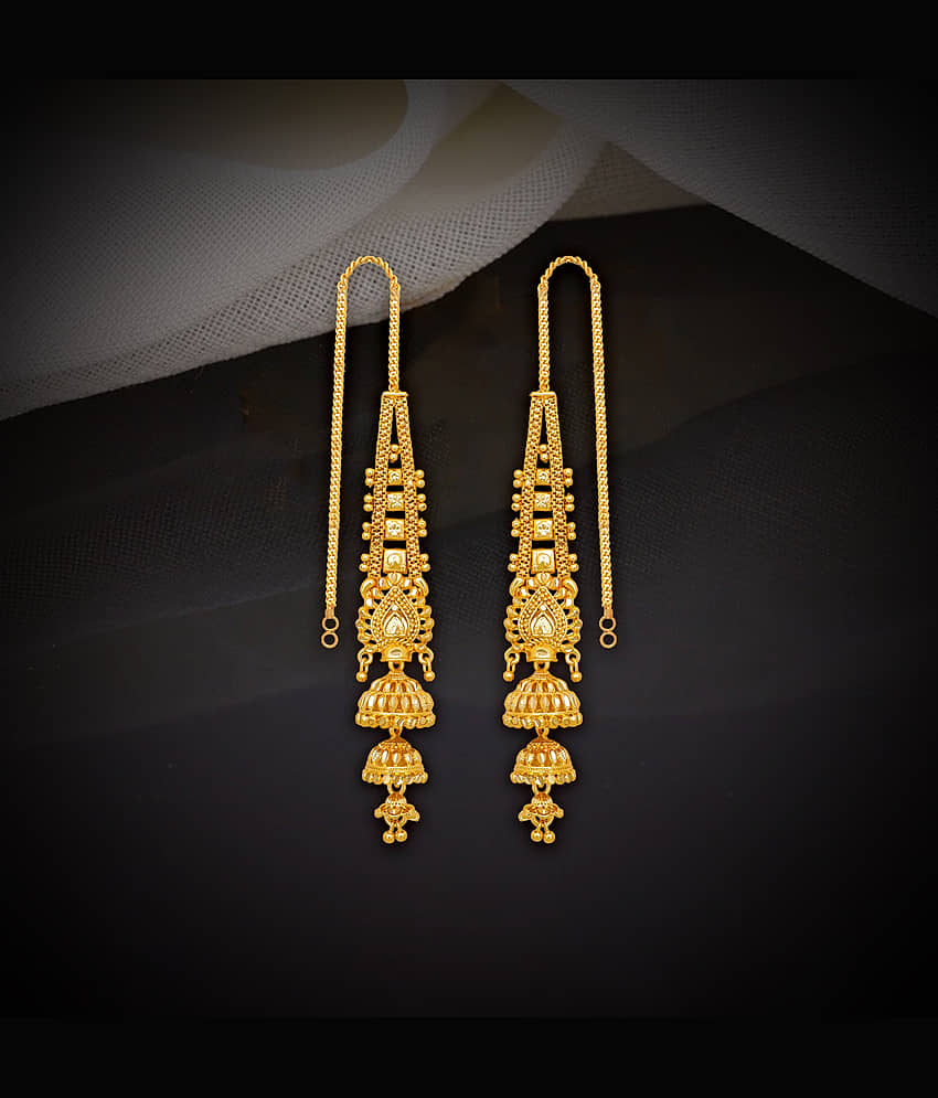 LUV FASHION Gold Chandelier Earrings ( Pack of 1 ) - Earrings | Buy online on ZillyBuy