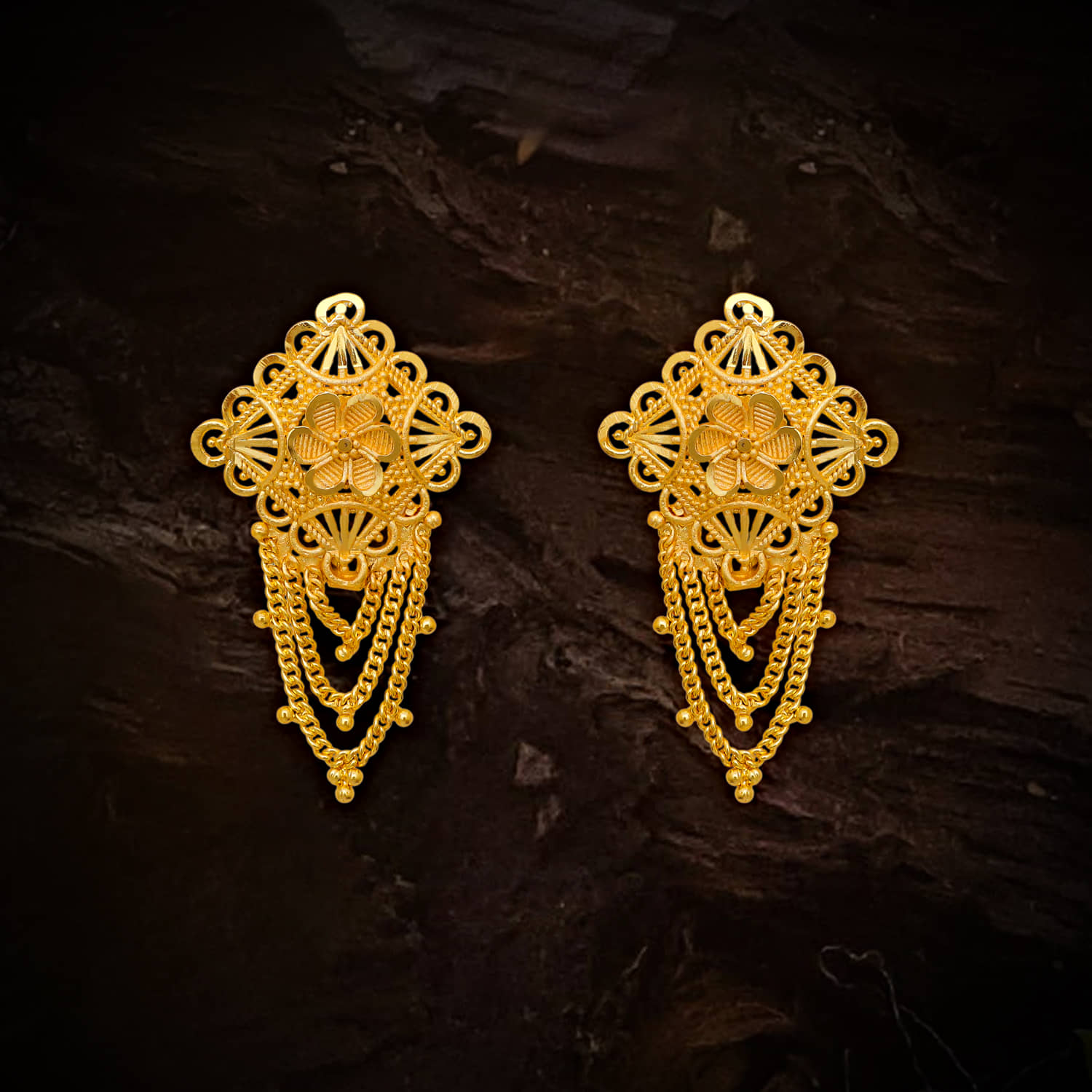 LUV FASHION Gold Chandelier Earrings ( Pack of 1 ) - Earrings | Buy online on ZillyBuy