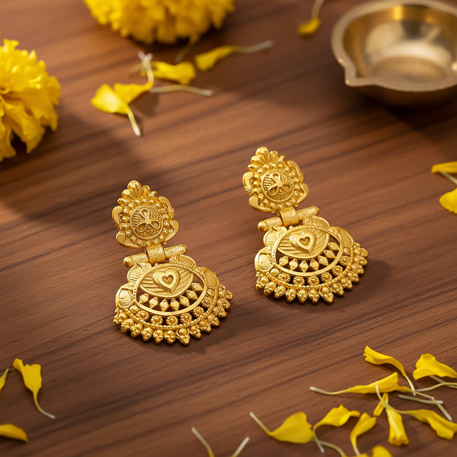 LUV FASHION Gold Chandelier Earrings ( Pack of 1 ) - Earrings | Buy online on ZillyBuy