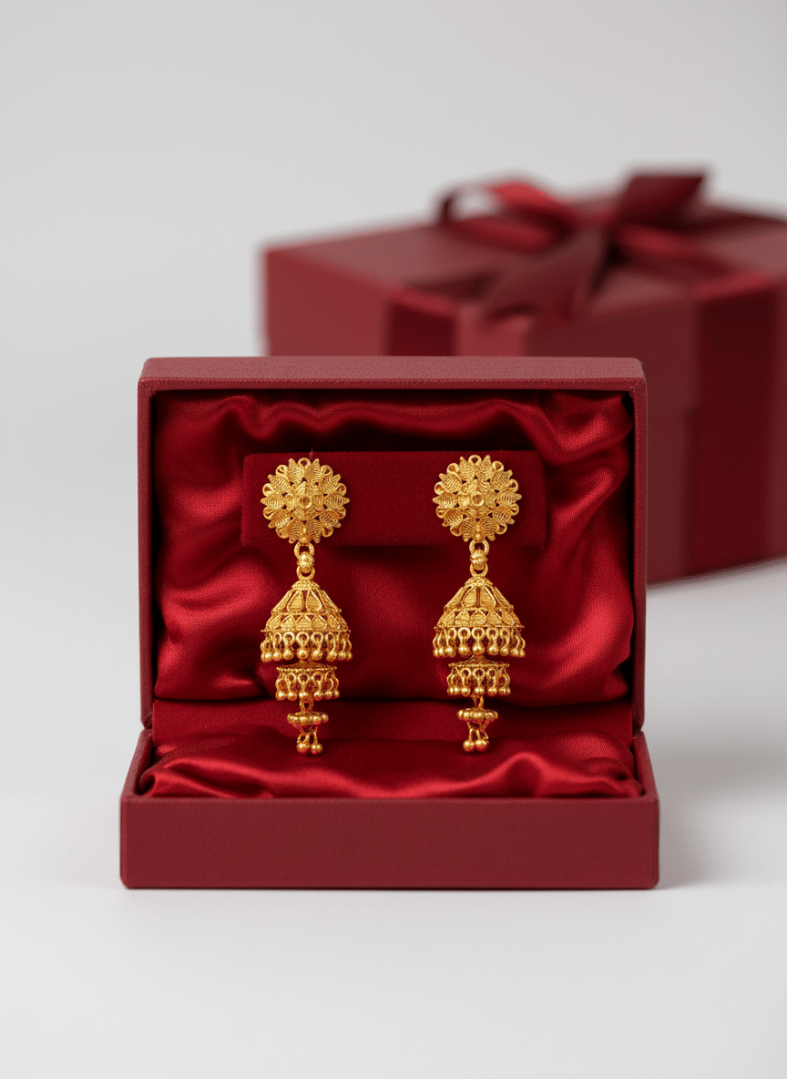 LUV FASHION Gold Jhumki Earrings ( Pack of 1 ) - Earrings | Buy online on ZillyBuy