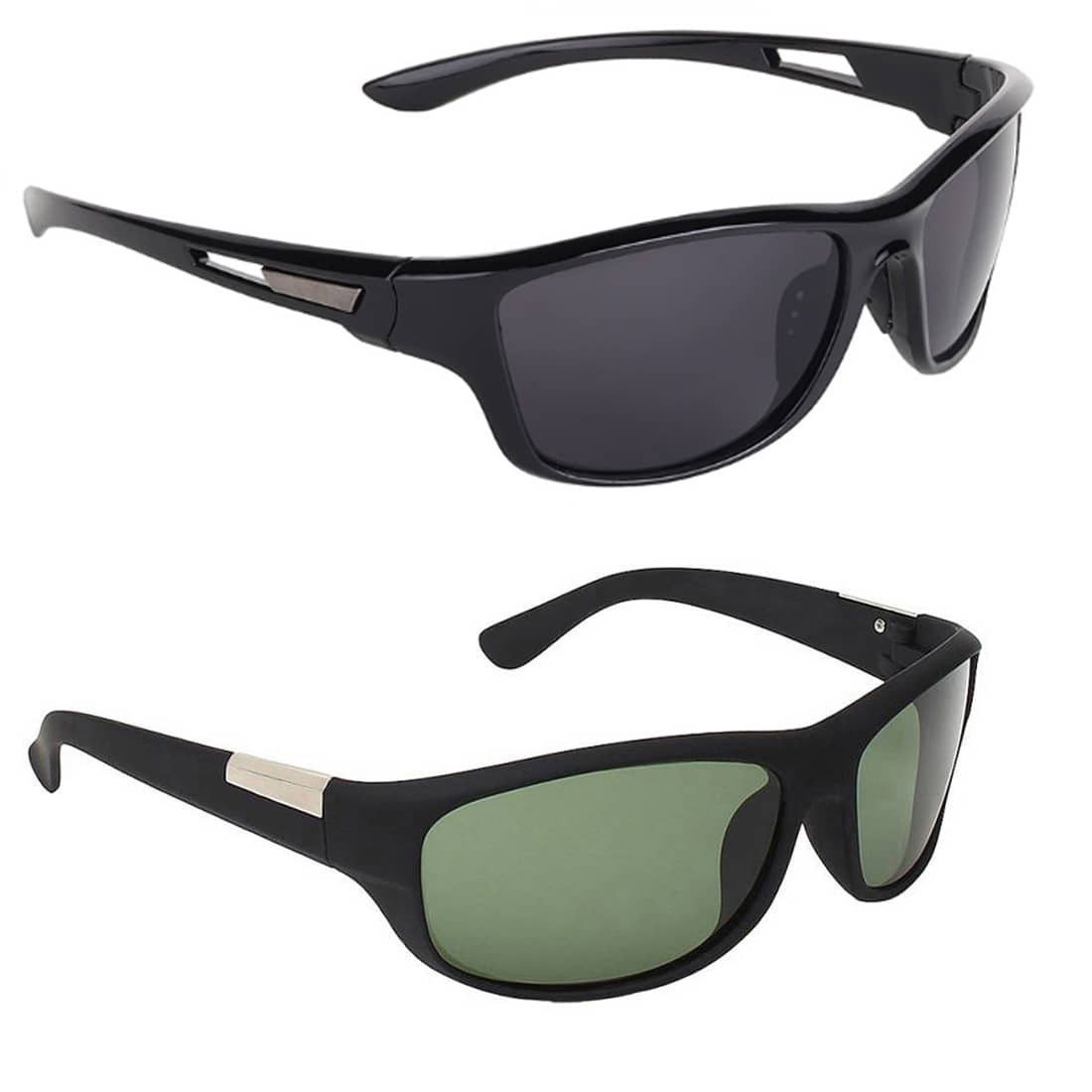 Elligator Black Square Sunglasses ( Pack of 2 )