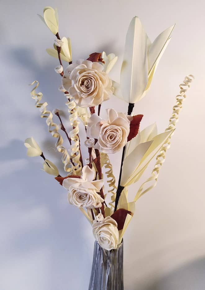 Natural Dried White Rose Flower Bunch