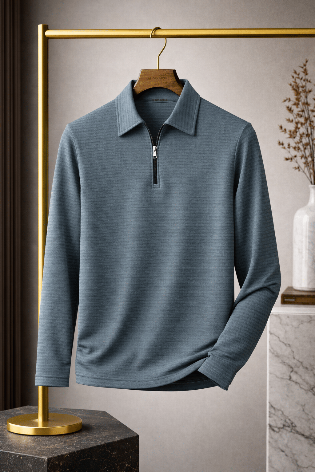 RodZen Men Polyester Regular Fit Striped Polo T Shirt ( Charcoal Grey )