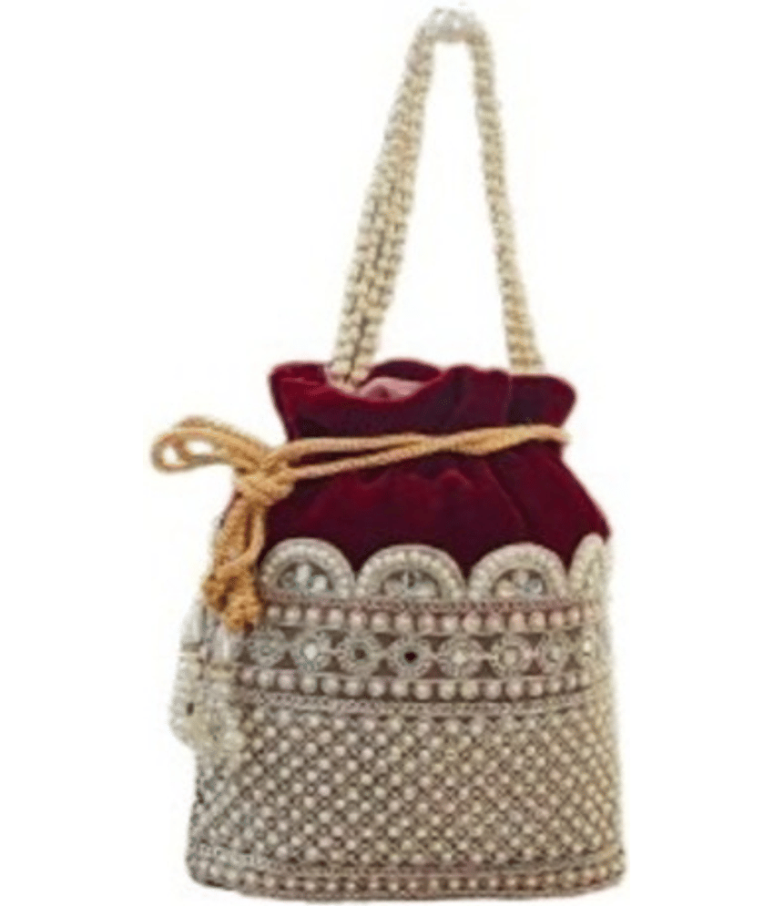 SUNESH CREATION Maroon Fabric Potli - Handbags | Buy online on ZillyBuy